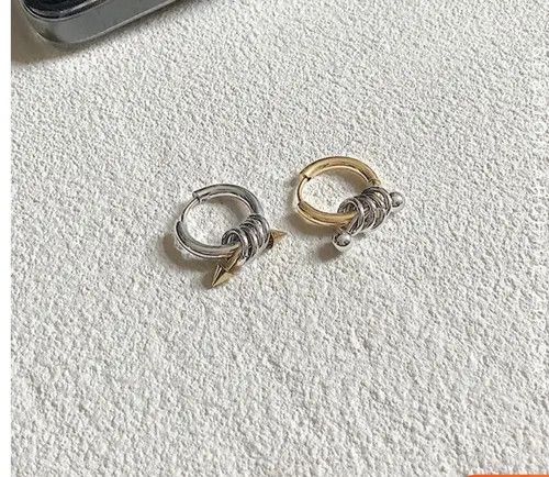Vintage Vintage asymmetrical gold and silver titanium steel earrings Size ONE SIZE - 4 Thumbnail