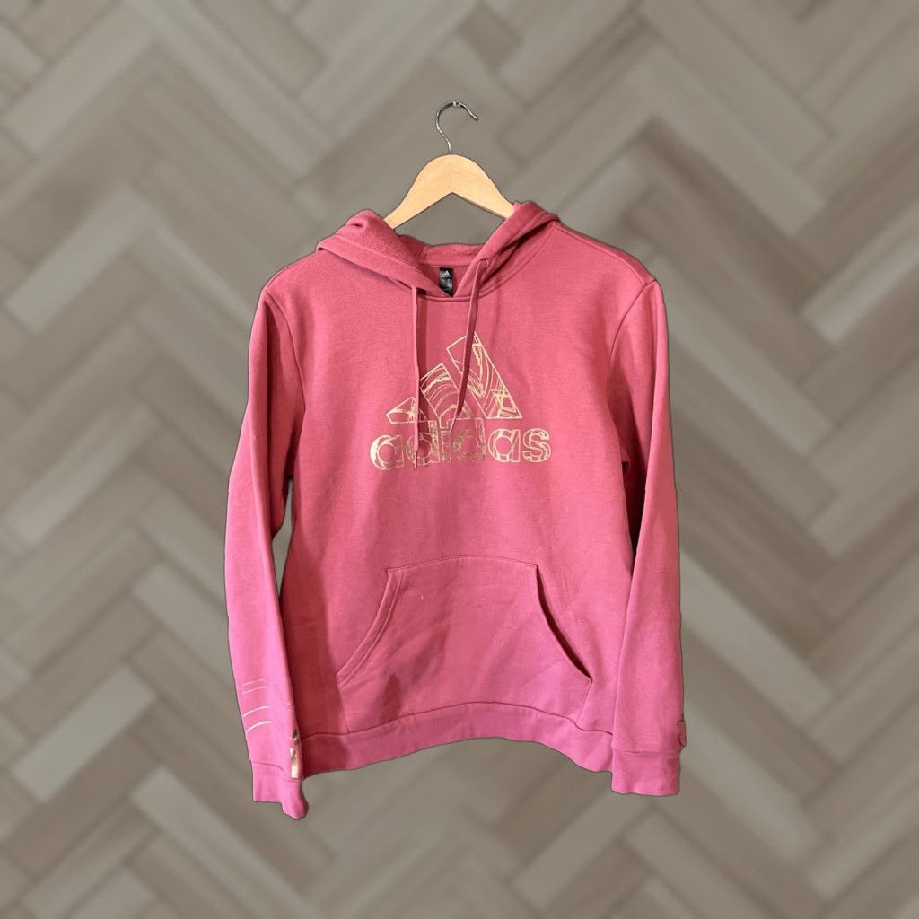Adidas Adidas Womens Pink Pullover Hooded Sweatshirt Size M Sweatshirt Hoodie Pink Womens M Size M / US 6-8 / IT 42-44 - 1 Thumbnail