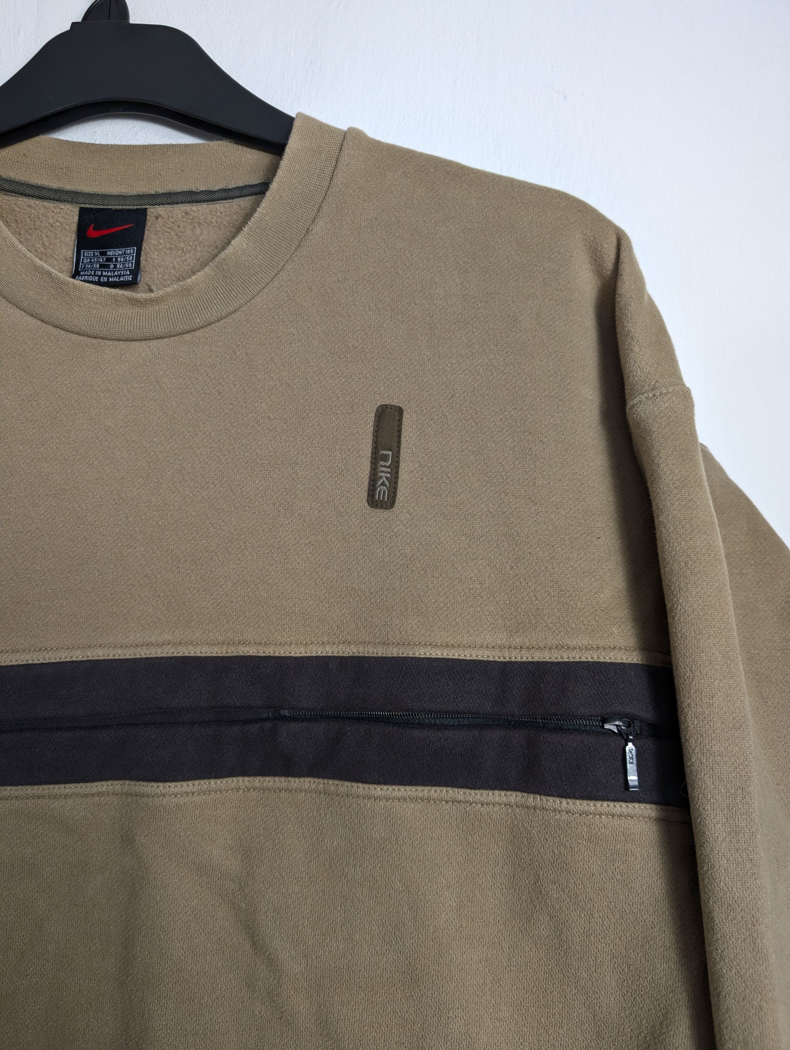 Nike Nike Vintage Beige Center Stripe Crewneck Gorpcore Boxy Size US XL / EU 56 / 4 - 3 Thumbnail