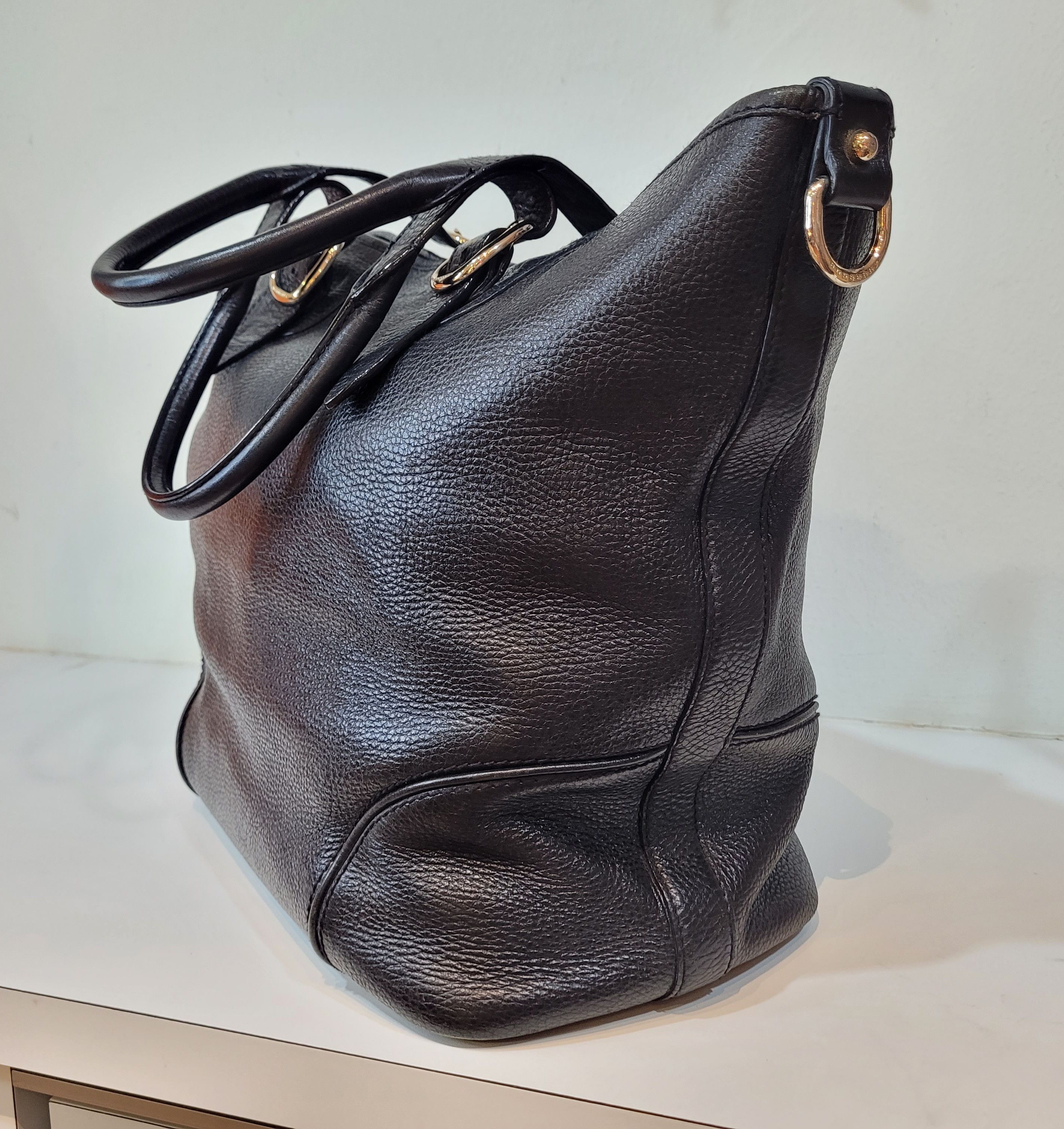 Burberry Burberry Classic Black Pebbled Leather Tote Shoulder Bag Size ONE SIZE - 5 Thumbnail