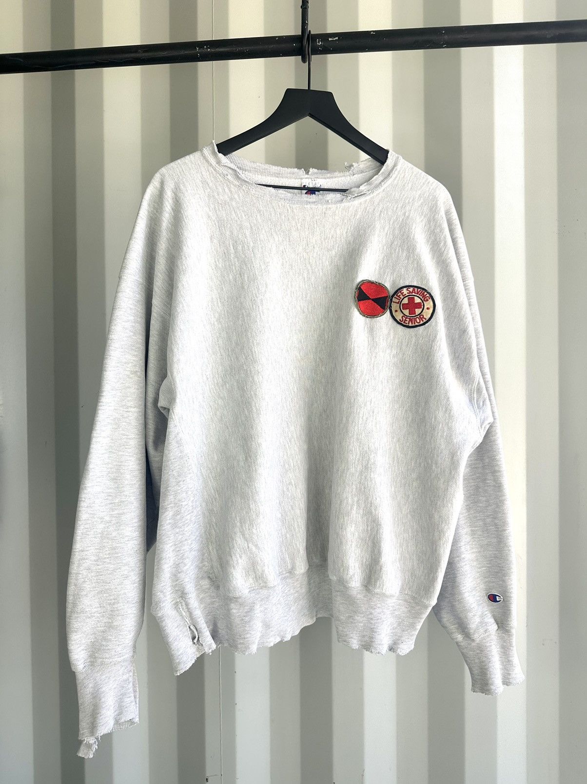 Russell Athletic Vintage Life Guard Sweater Thrashed Faded Distressed Grunge Size US XL / EU 56 / 4 - 1 Thumbnail