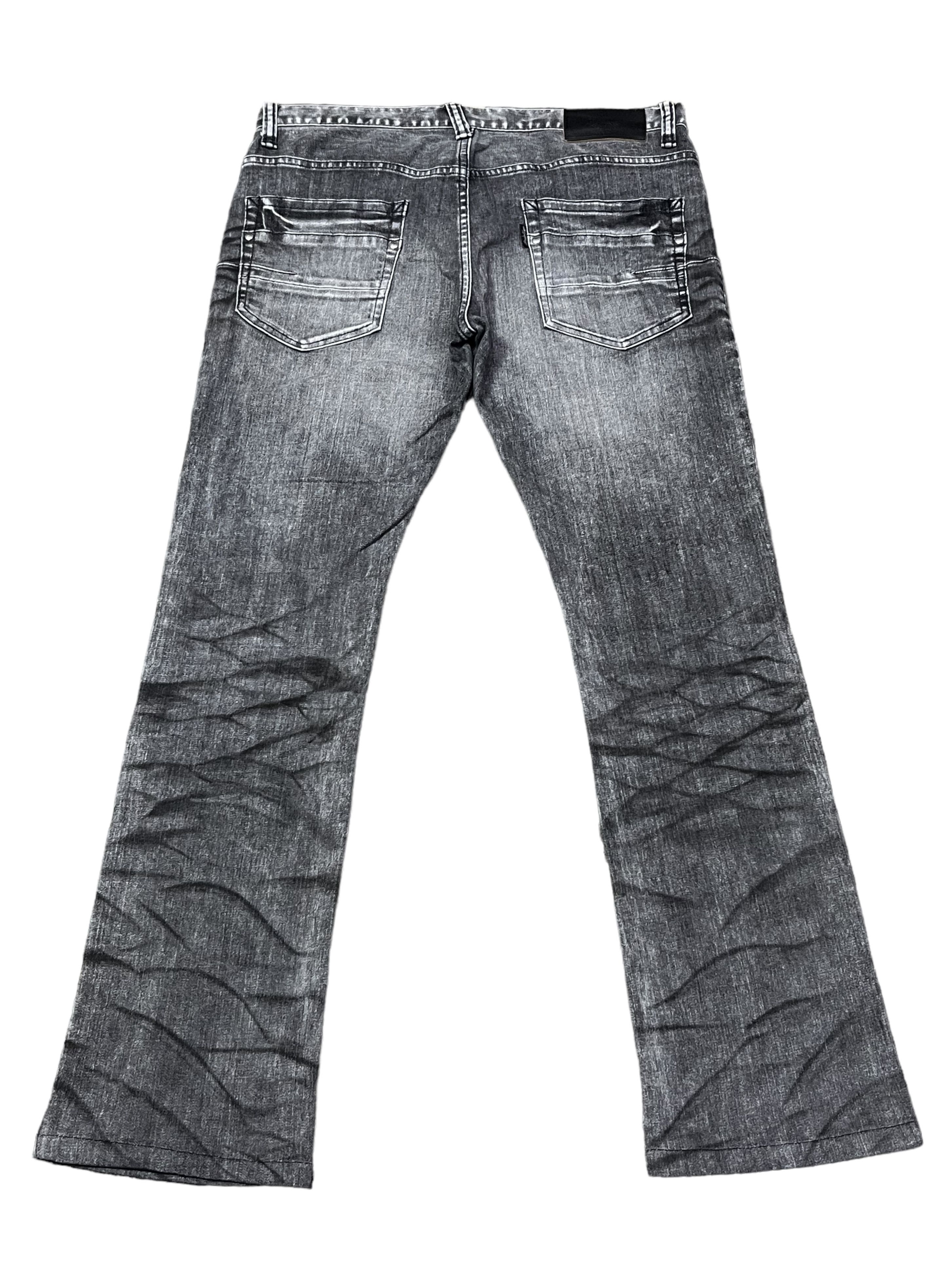 Fragment Design × Tornado Mart × Vintage FYE 90’s TORNADO MART Smoke Clawmark Whisker Stretch Denim Size US 32 / EU 48 - 2 Thumbnail