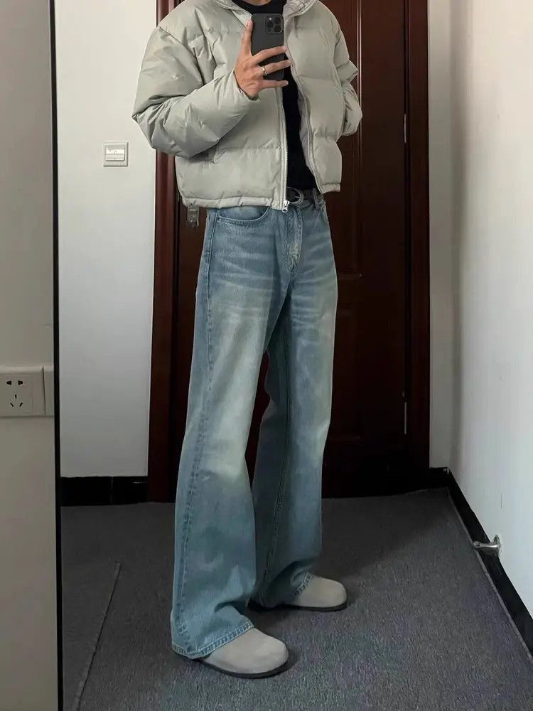 Japanese Brand Retro loose washed micro flared jeans Size US 32 / EU 48 - 4 Thumbnail