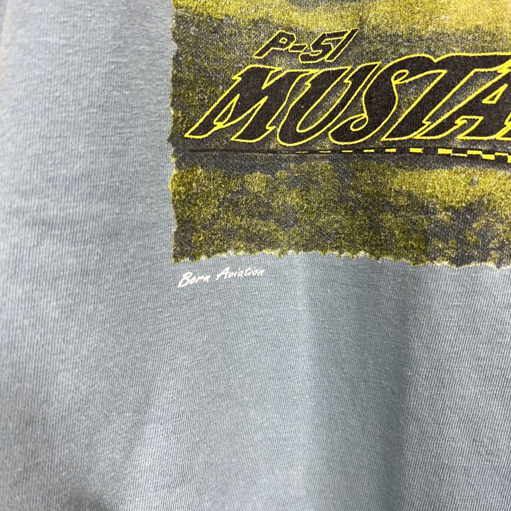Vintage VINTAGE P-51 MUSTANG Fighter Plane T Shirt Blue XL Crew Neck Short Sleeve Men Aviation Military Shirt Size US XL / EU 56 / 4 - 6 Thumbnail