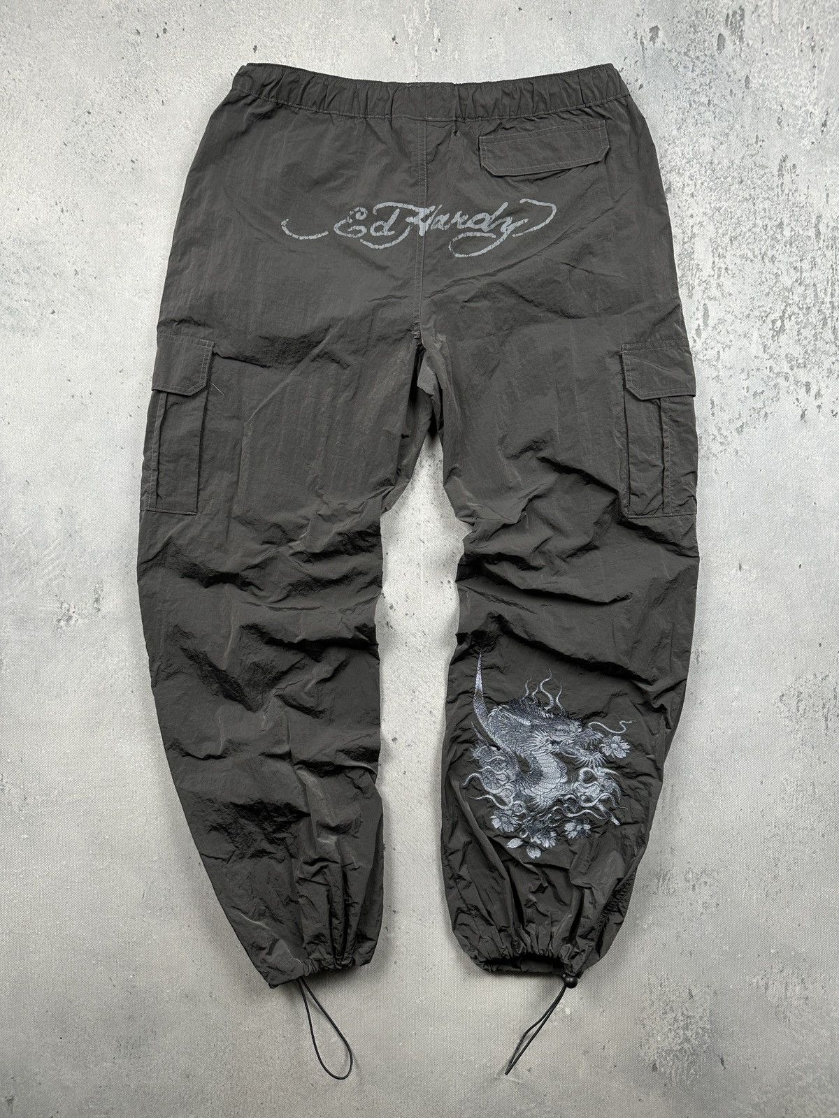 Ed Hardy Y2K Ed Hardy Urban Outfitters Nylon Dragon Cargo Pants 00s Size US 34 / EU 50 - 1 Thumbnail