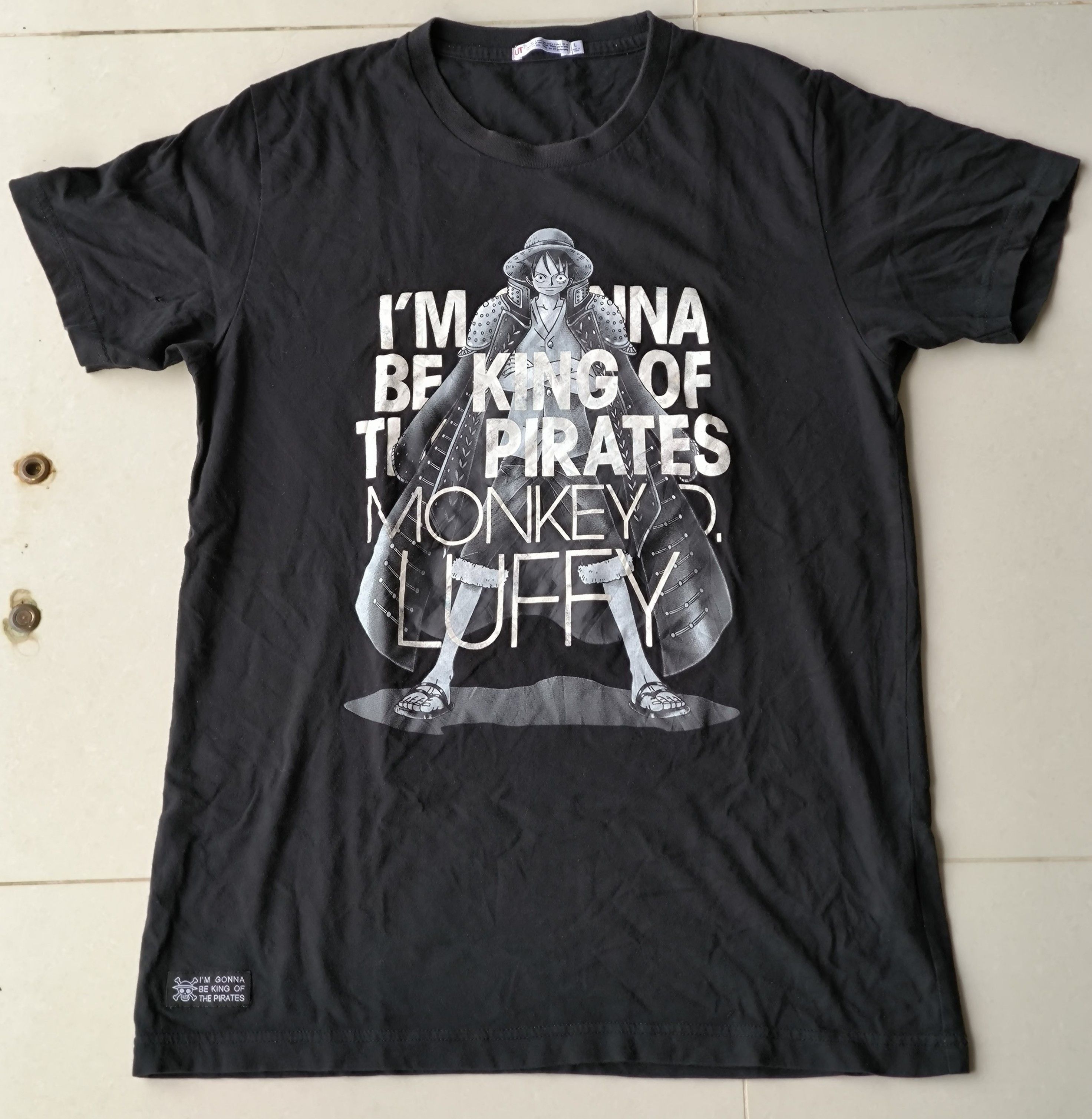 Anime One Piece "I'm gonna be King of the Pirates" Monkey Luffy Size US L / EU 52-54 / 3 - 1 Thumbnail