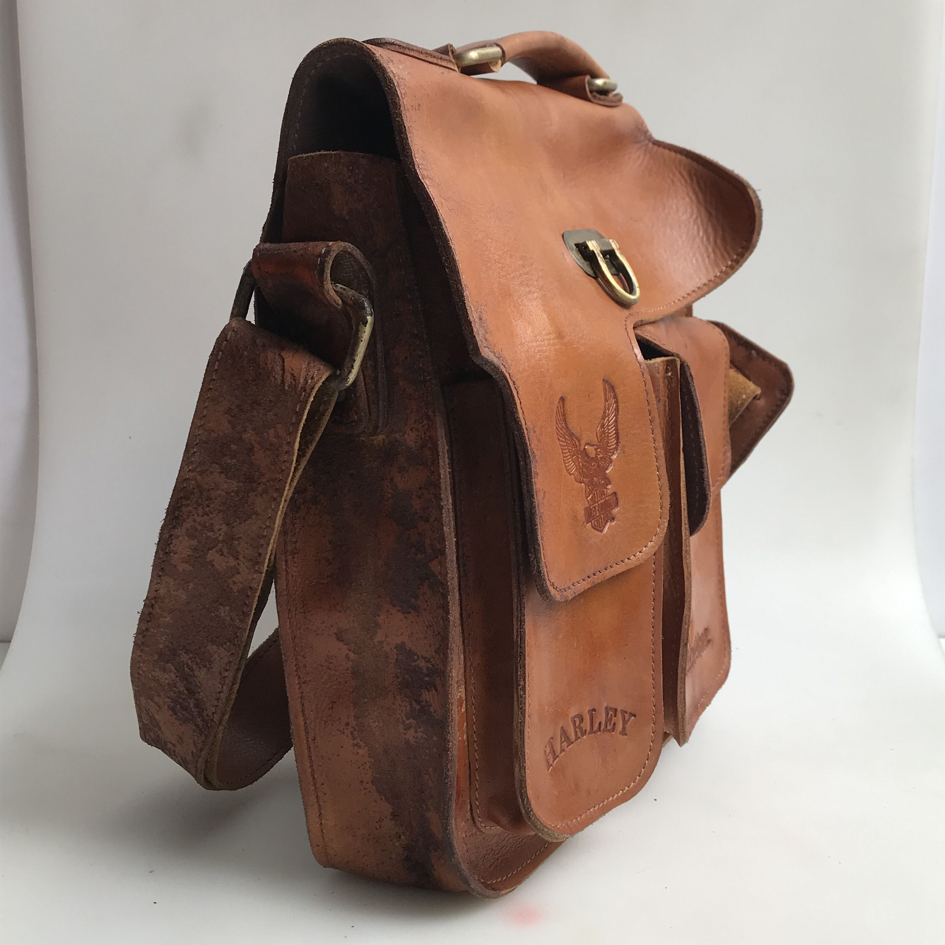 Harley Davidson Vintage Harley Davidson shoulder mesengger postman bag Leat Size ONE SIZE - 13 Thumbnail