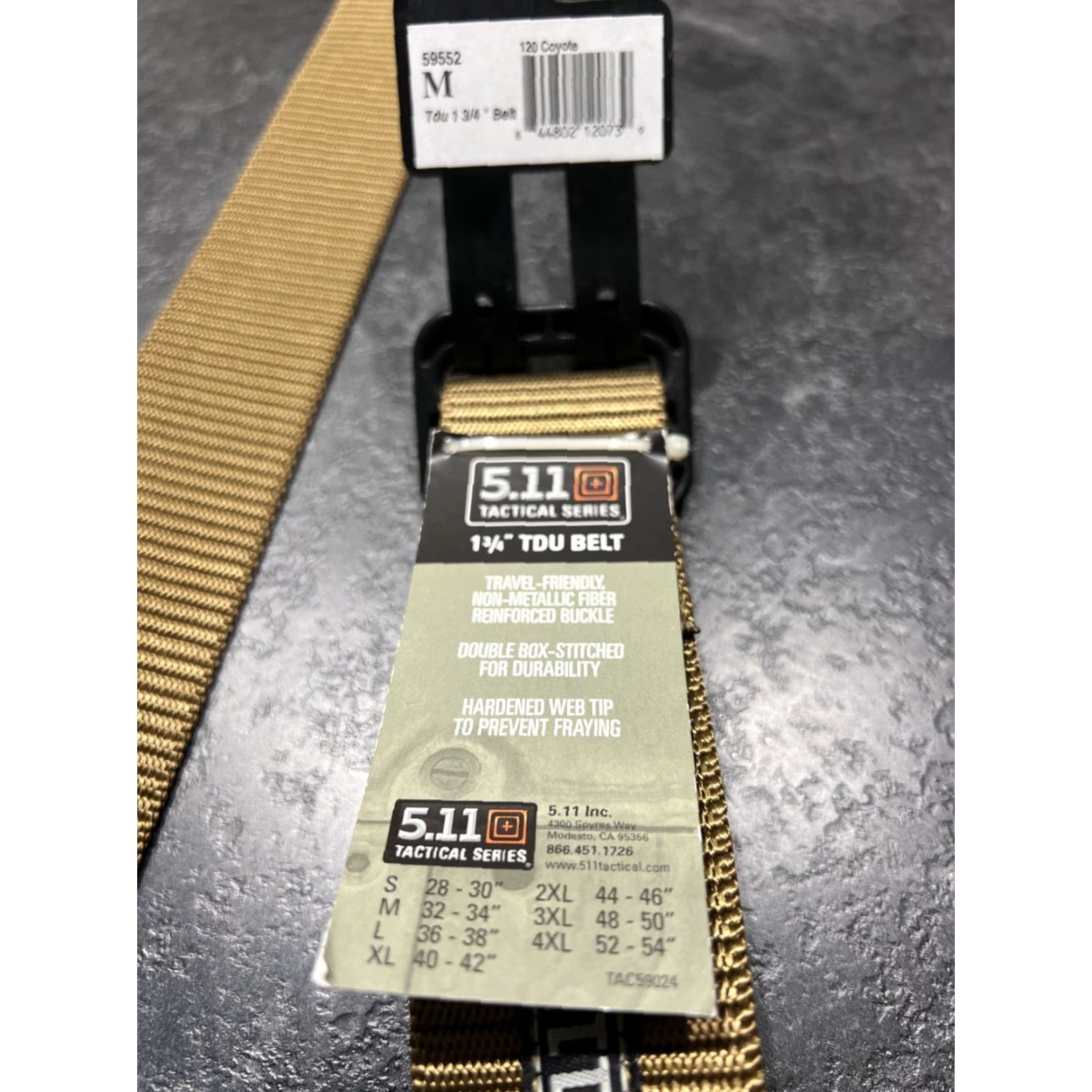 Vintage 5.11 Tactical Belt TDU 1 3/4 1.75" Wide Khaki Beige Medium M 32-34 Mens Size ONE SIZE - 3 Thumbnail