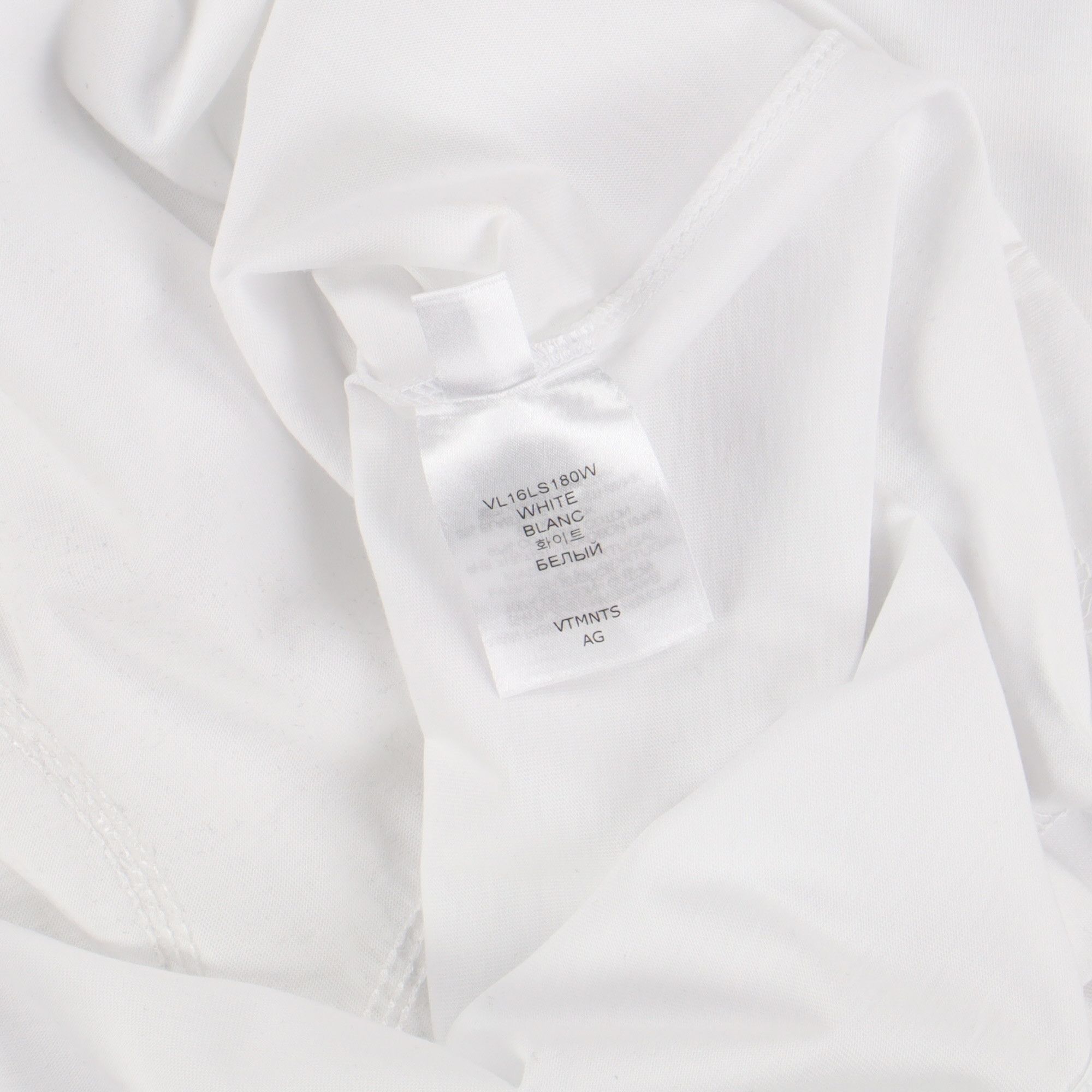 Vetements VTMNTS White Fuck Off Embroidered Long Sleeve T-Shirt Size M / US 6-8 / IT 42-44 - 9 Thumbnail