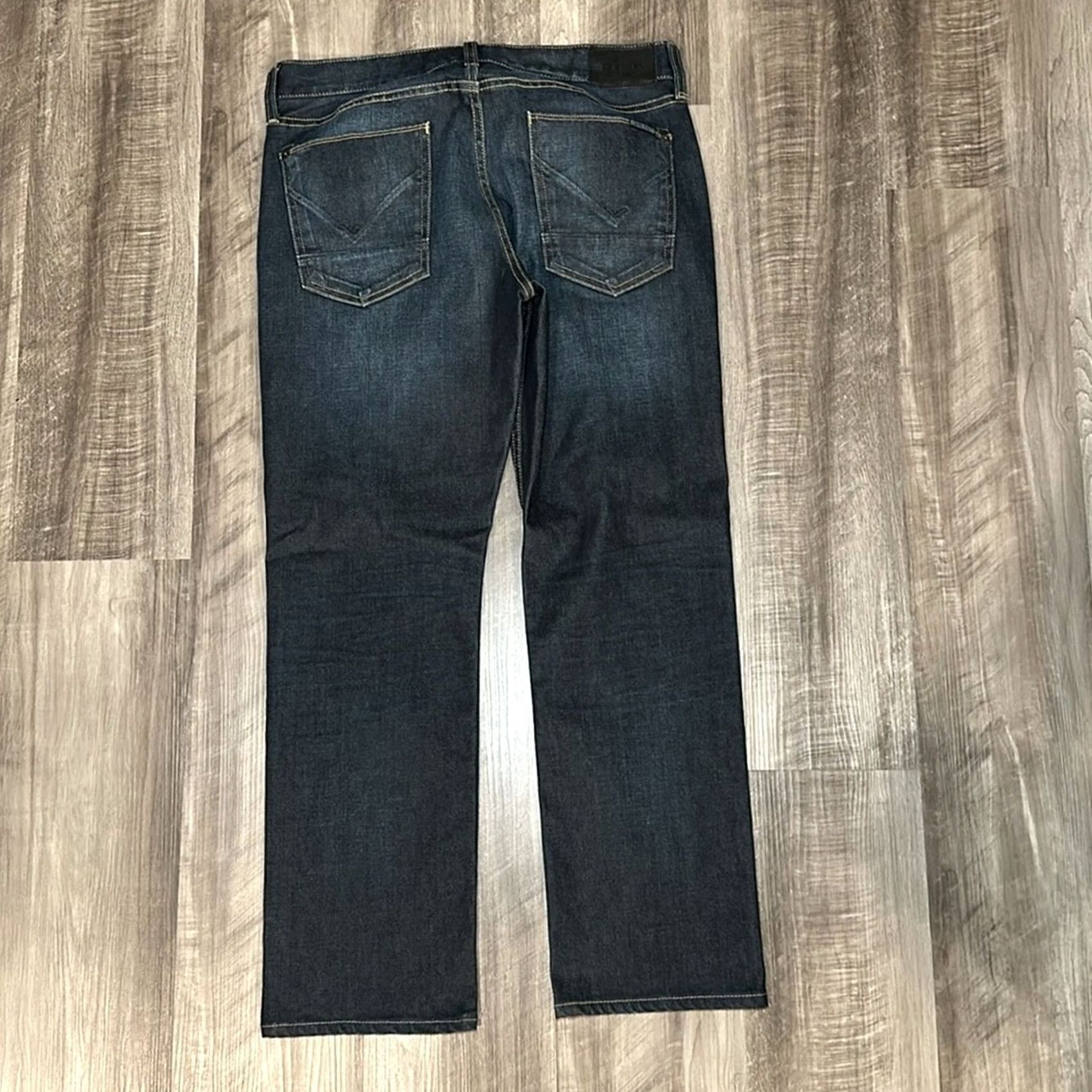 Vintage Hudson Jeans Straight Men 32 Blue Denim Jeans 28in Inseam Regular Size 32 Leather Elastane 2% (Preowned) Size US 32 / EU 48 - 3 Thumbnail