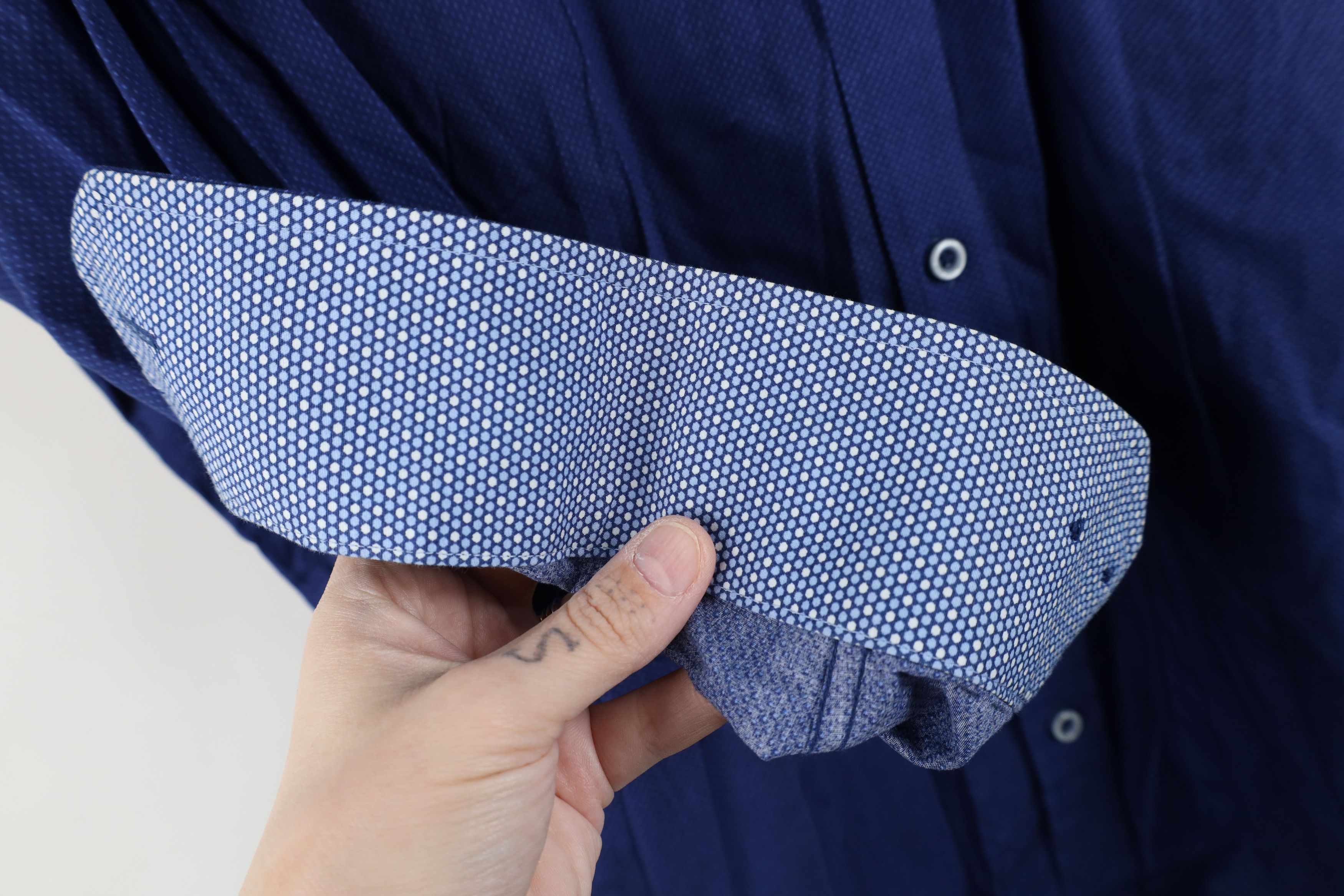 Johnston & Murphy Johnston & Murphy Collared Button Shirt Blue Cotton Size US XL / EU 56 / 4 - 6 Thumbnail