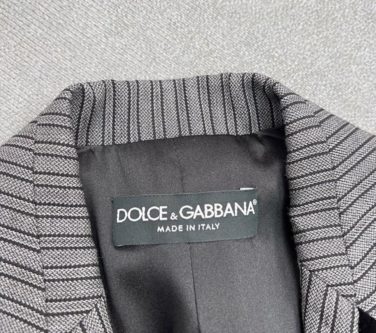 Dolce & Gabbana Dolce & Gabbana Runway Gray Striped Wool Smoking Jacket Size XS / US 0-2 / IT 36-38 - 6 Thumbnail