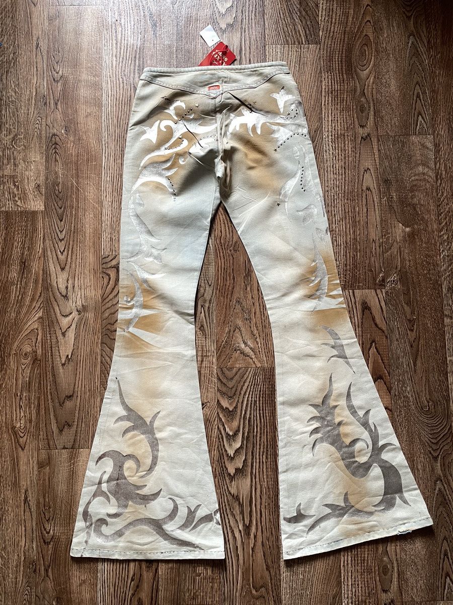 Miss Sixty Vintage Miss Sixty Jeans Flared Distressed 00s Low Rice Size 25" / US 0 / IT 36 - 7 Thumbnail