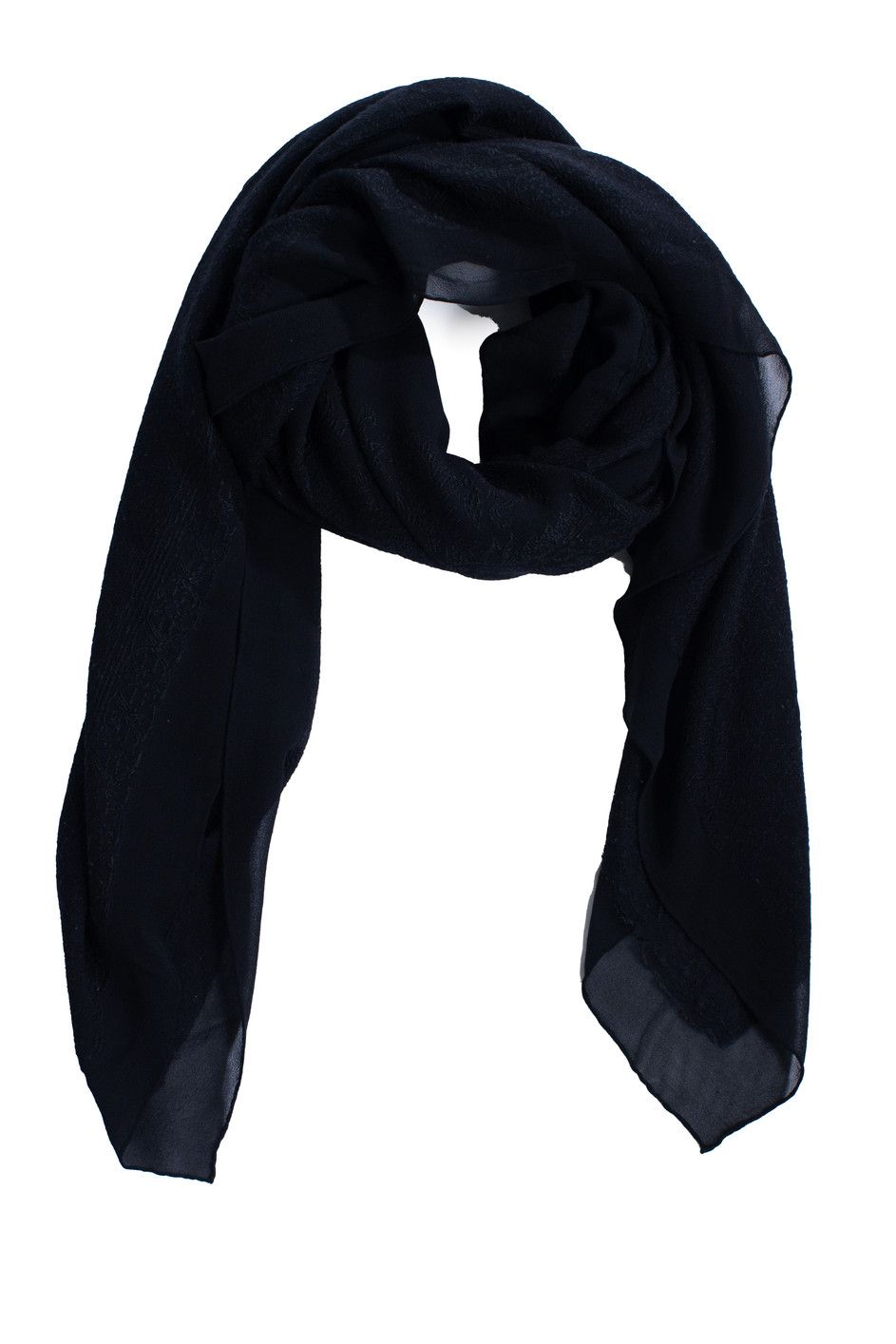 Giorgio Armani Giorgio Armani, black silk scarf with sheer Size ONE SIZE - 2 Thumbnail
