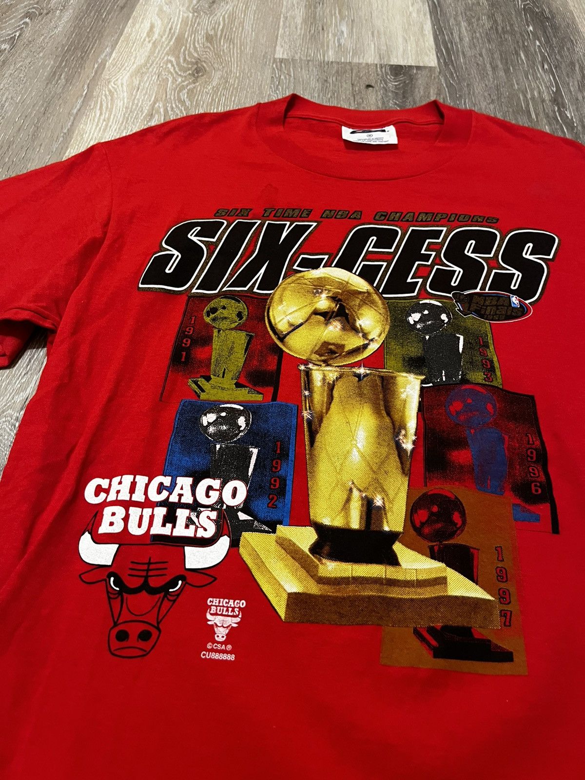 NBA 1998 Chicago Bulls 6X Champs T-Shirt Size US M / EU 48-50 / 2 - 2 Thumbnail