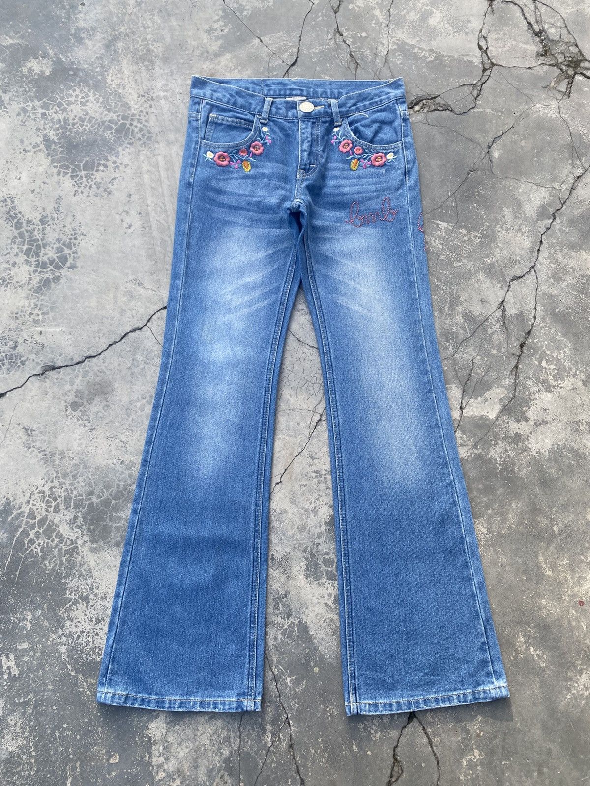 Angel Blue × Hysteric Glamour × Japanese Brand MOON BLUE Rainbow Flare Hippies Jeans Size US 29 - 1 Thumbnail