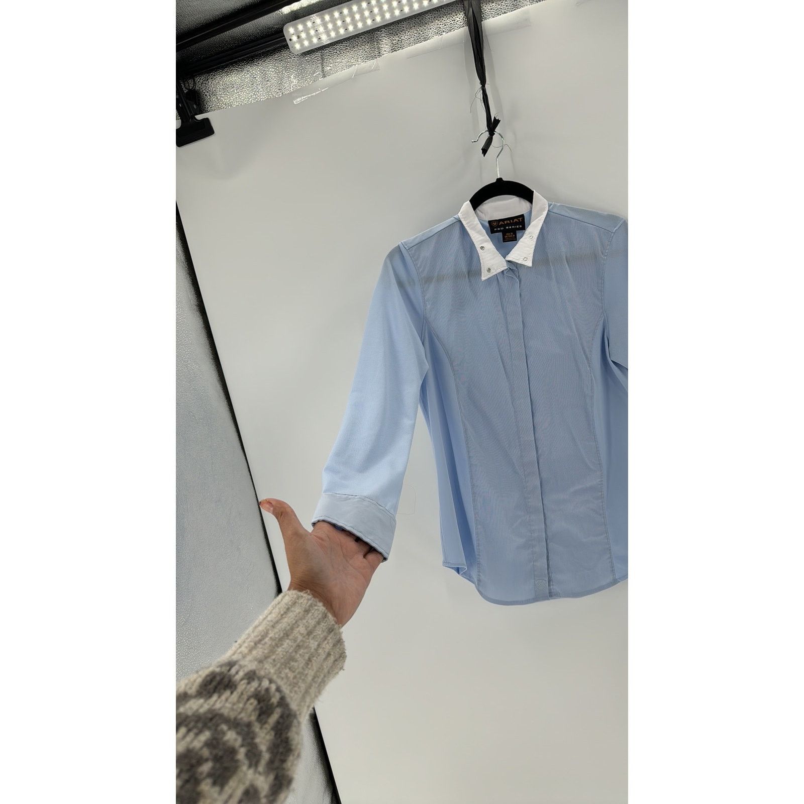 Ariat Ariat Pro Series Blue Equestrian Riding Snap Button Shirt Size M / US 6-8 / IT 42-44 - 6 Thumbnail