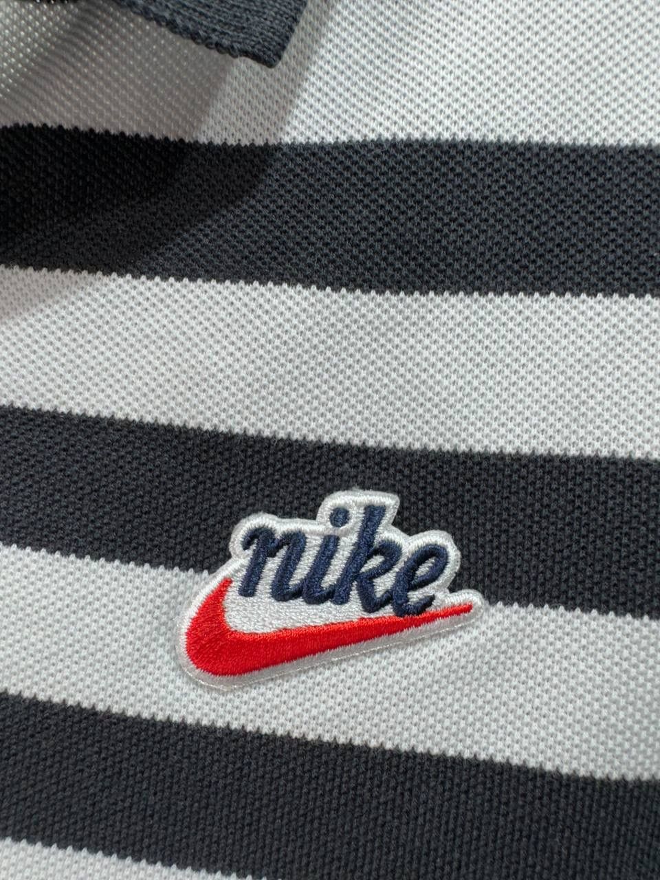 Vintage Nike Sportswear Men's Polo Shirt Striped White Black Size US M / EU 48-50 / 2 - 2 Thumbnail