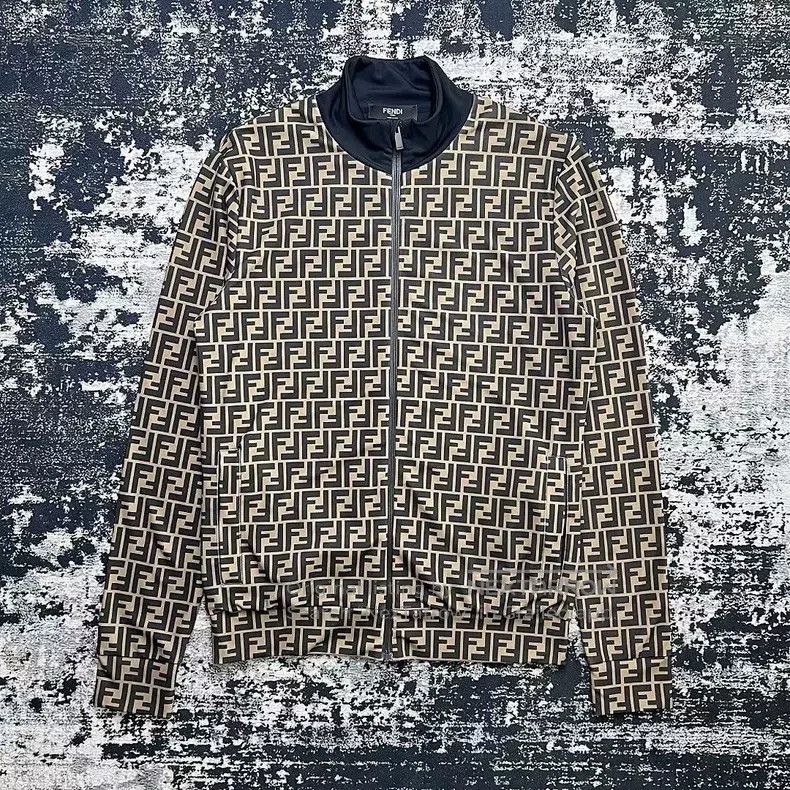 Fendi Fendi Brown Printed Casual Zipper Jacket Size US L / EU 52-54 / 3 - 1 Thumbnail