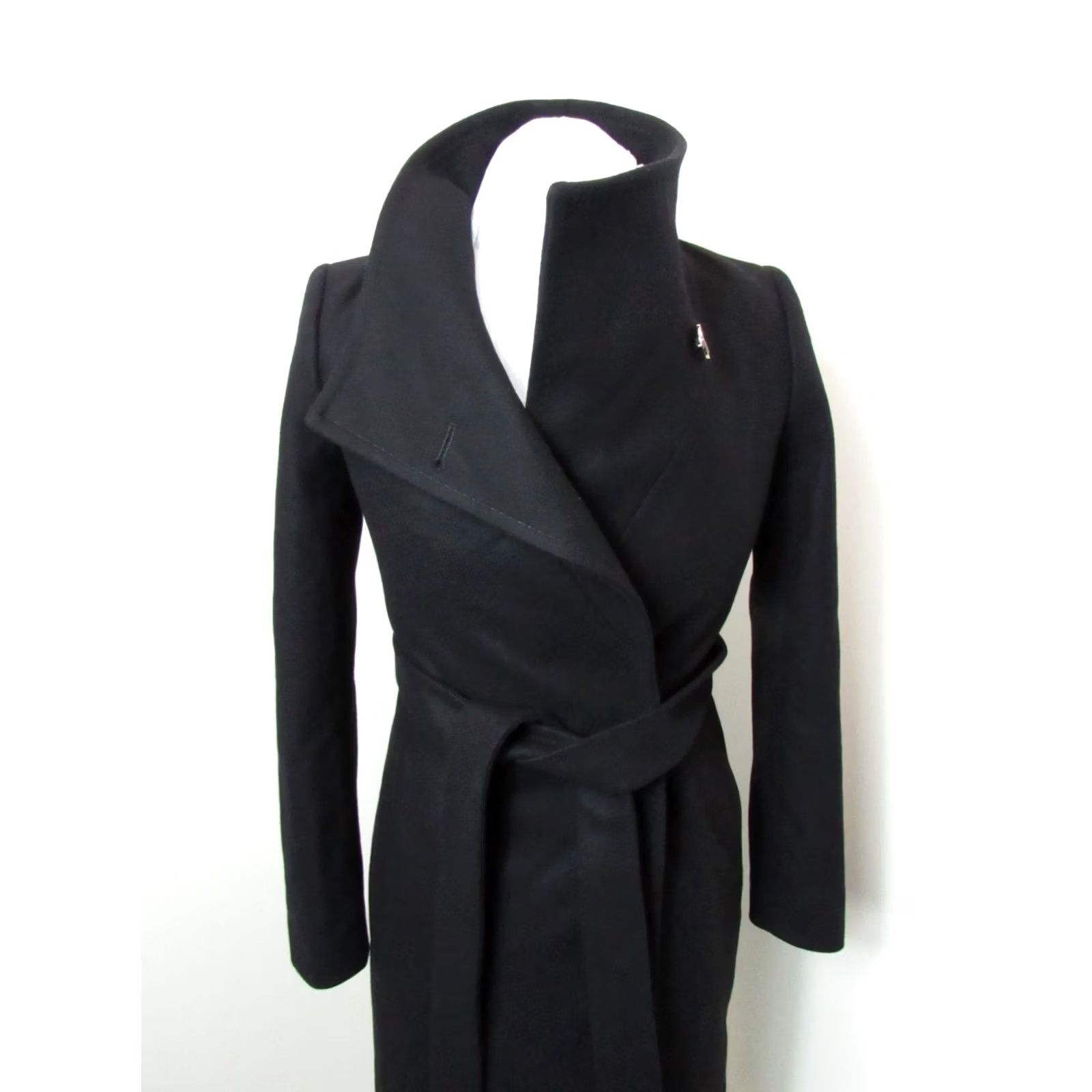 Ted Baker Ted Baker Coat Womens 12 Black London Ellegant Cashmere Wool Blend Wrap SIZE Size XL / US 12-14 / IT 48-50 - 4 Thumbnail