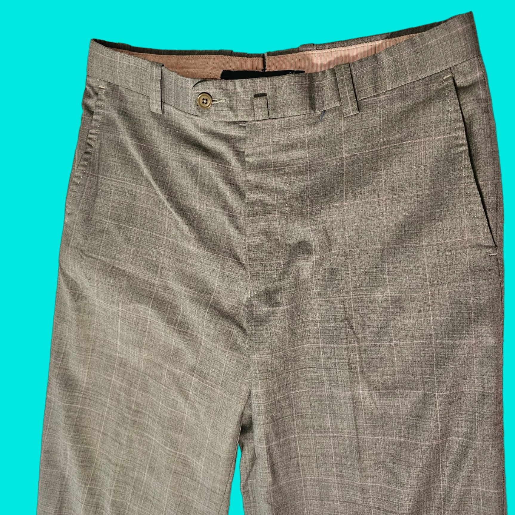 Vintage ANTAS Dress Pants Gray Men 32 Waist 28 Inseam Wool Spandex Regular Straight Belt Loops Front Flat Dress Pant Vintage No Size US 32 / EU 48 - 1 Thumbnail