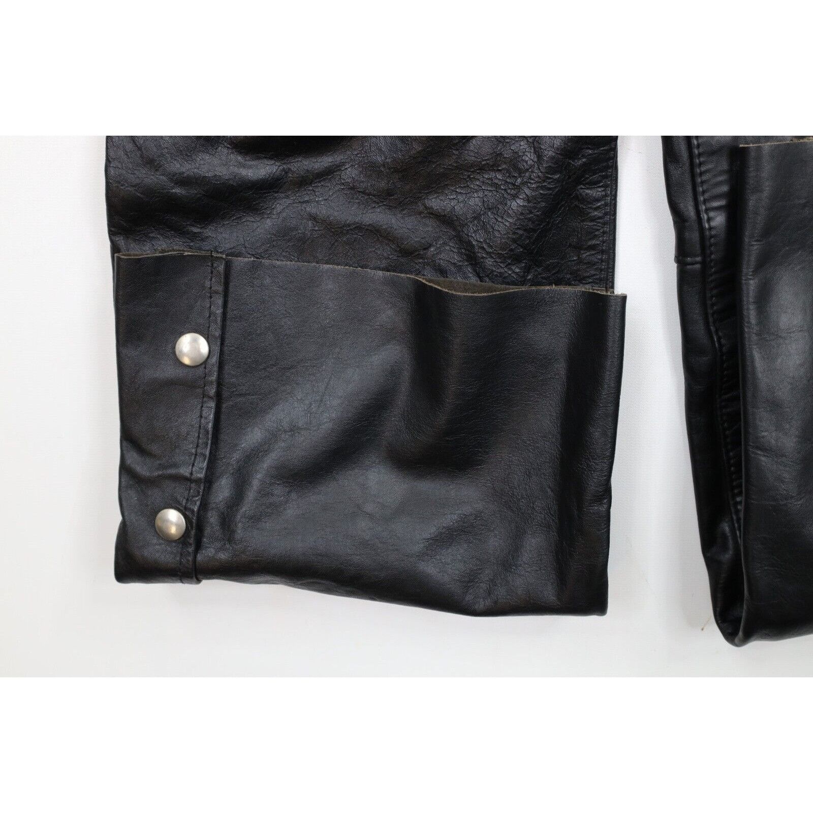 Vintage Vintage 70s Streetwear Distressed Leather Motorcycle Chaps Size US 30 / EU 46 - 5 Thumbnail