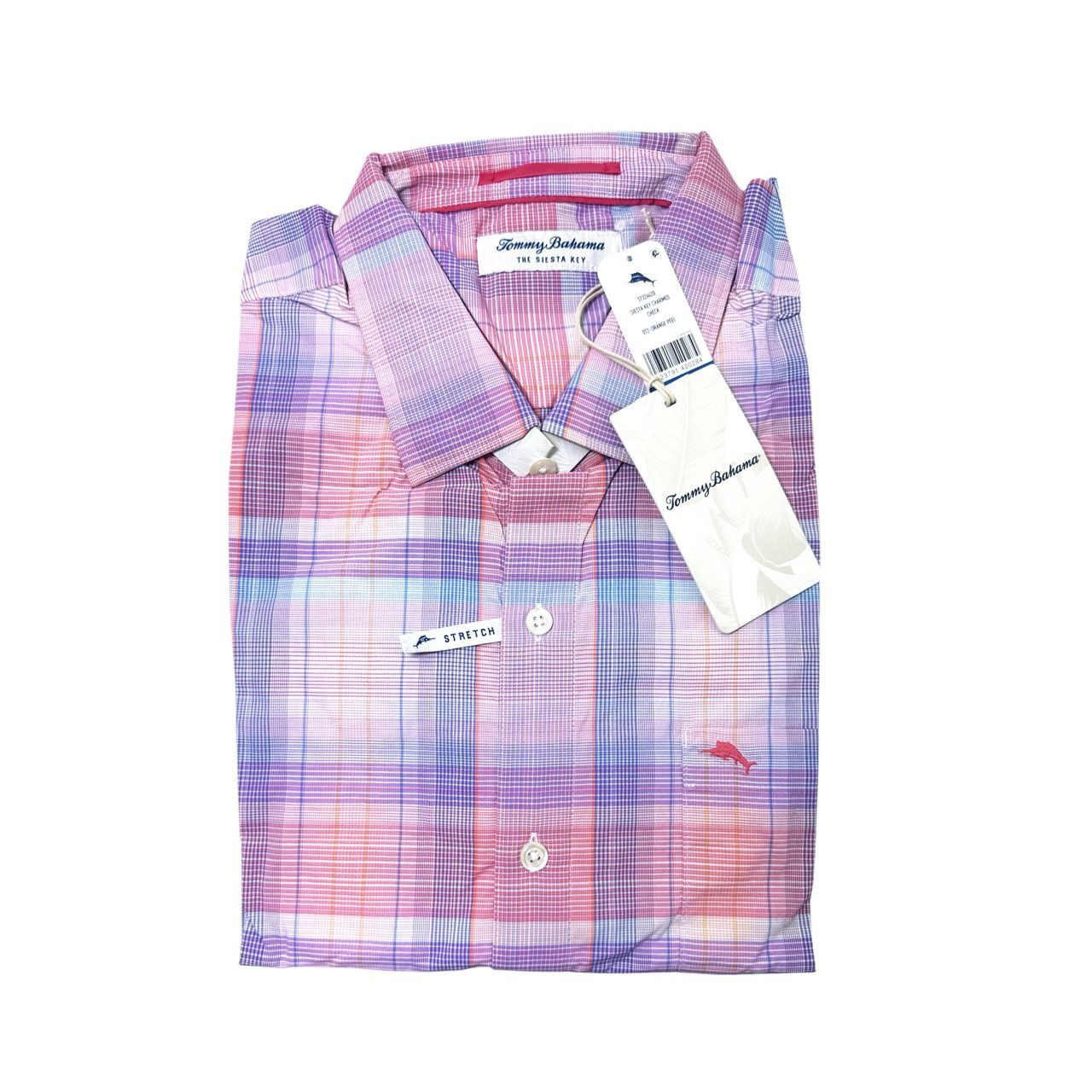 Tommy Bahama Tommy Bahama Mens Orange Blue Siesta Key Charmed Check Butto Size US XL / EU 56 / 4 - 2 Thumbnail