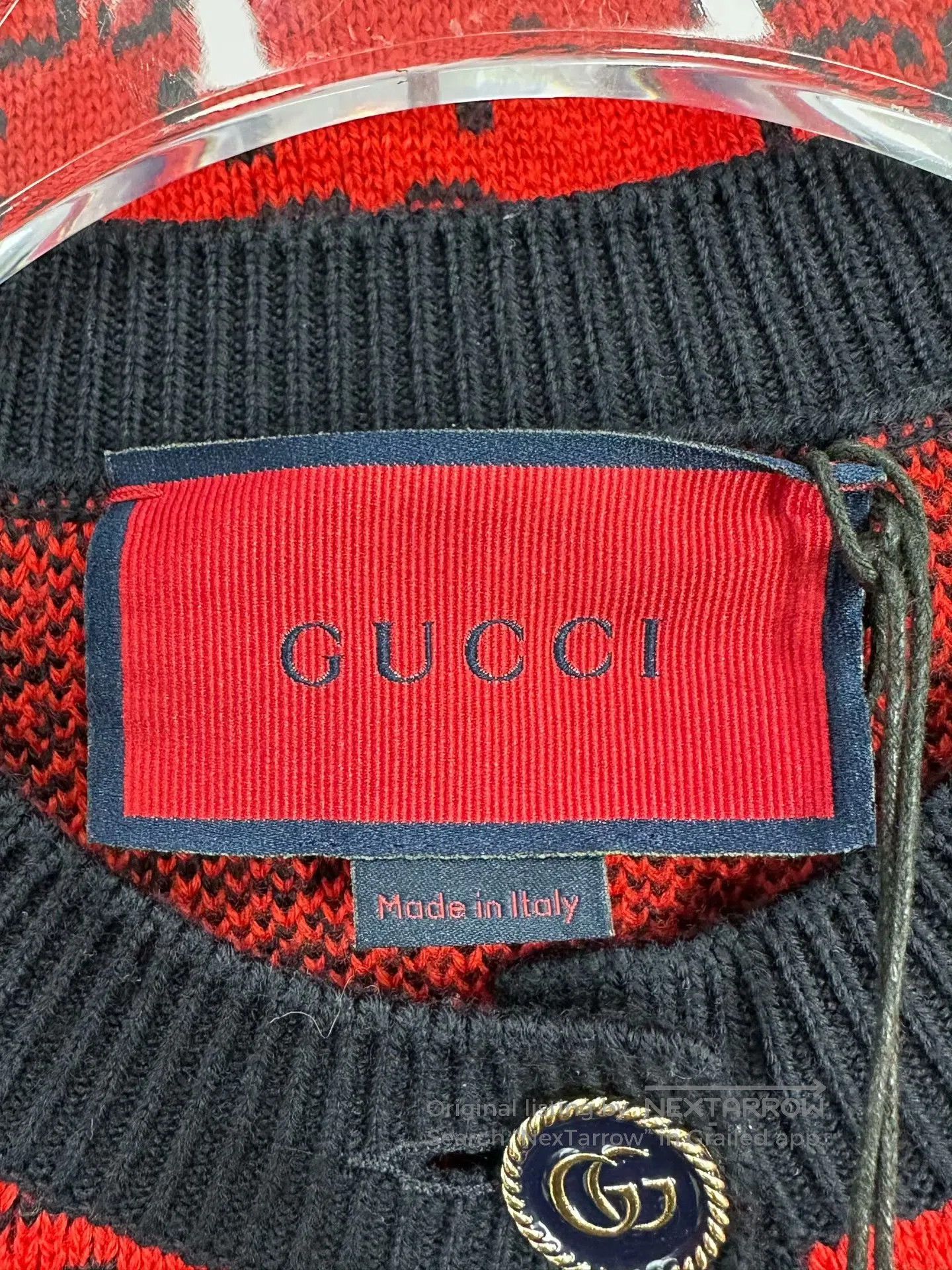 Gucci Guicci Red Double G Monogram Logo Knit Cardigan| Size US XS / EU 42 / 0 - 3 Thumbnail
