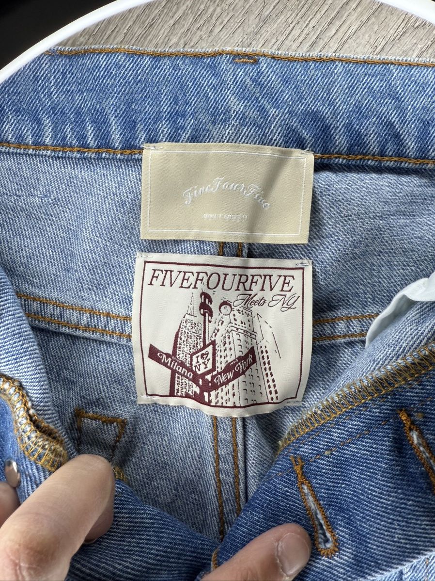 FiveFourFive 545 Oversized Denim Jorts Washed Blue Size US 30 / EU 46 - 6 Thumbnail