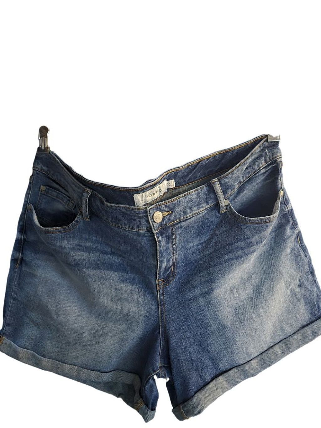 Torrid Women's TORRID Blue Denim Jean Shorts Plus Size 22 Size 40" / US 18 - 1 Thumbnail