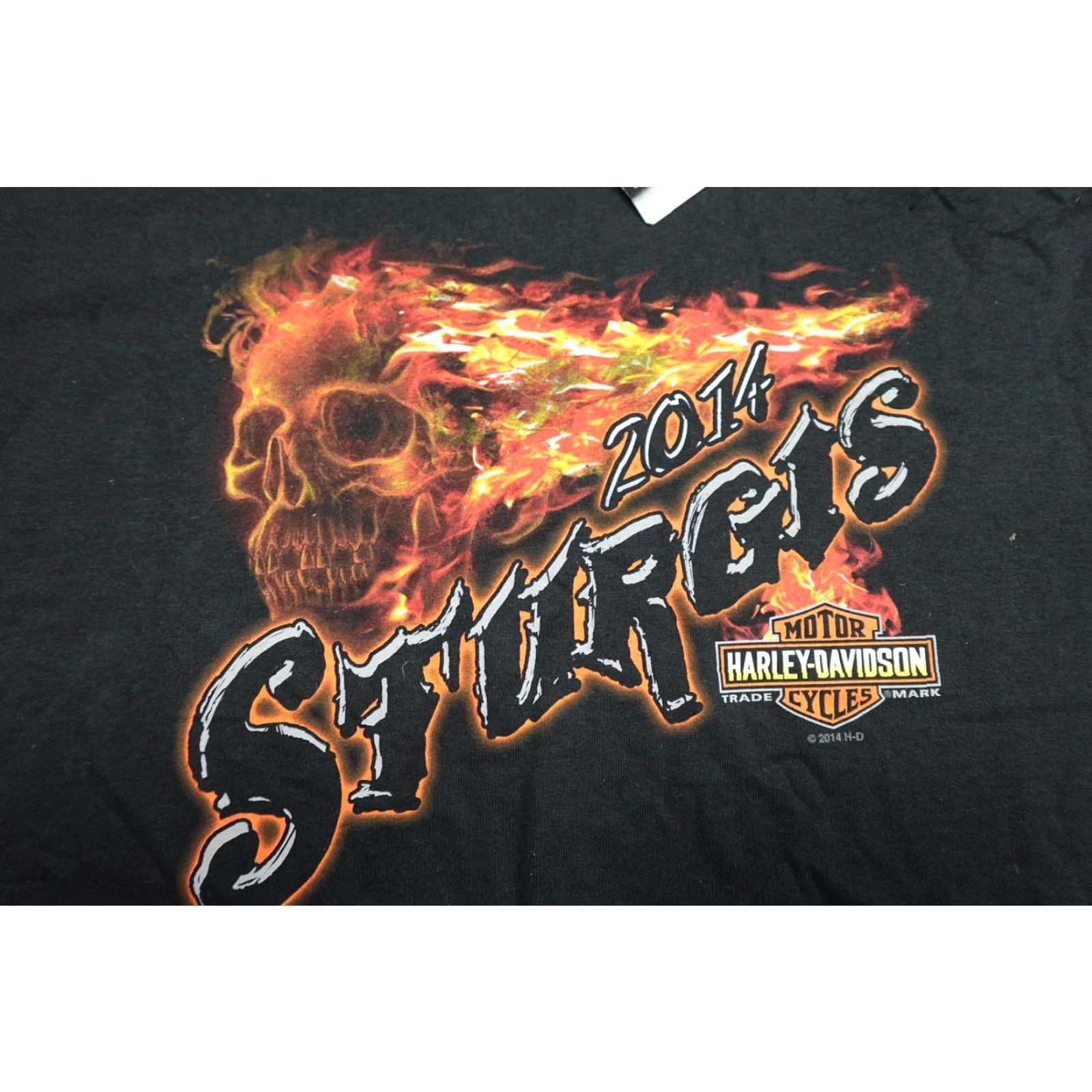 Harley Davidson Harley-Davidson Shirt Mens 2XL Black South Dakota Sturgis Flames Graphic Print Crew Neck T-Shirt Mens Size US XXL / EU 58 / 5 - 2 Thumbnail