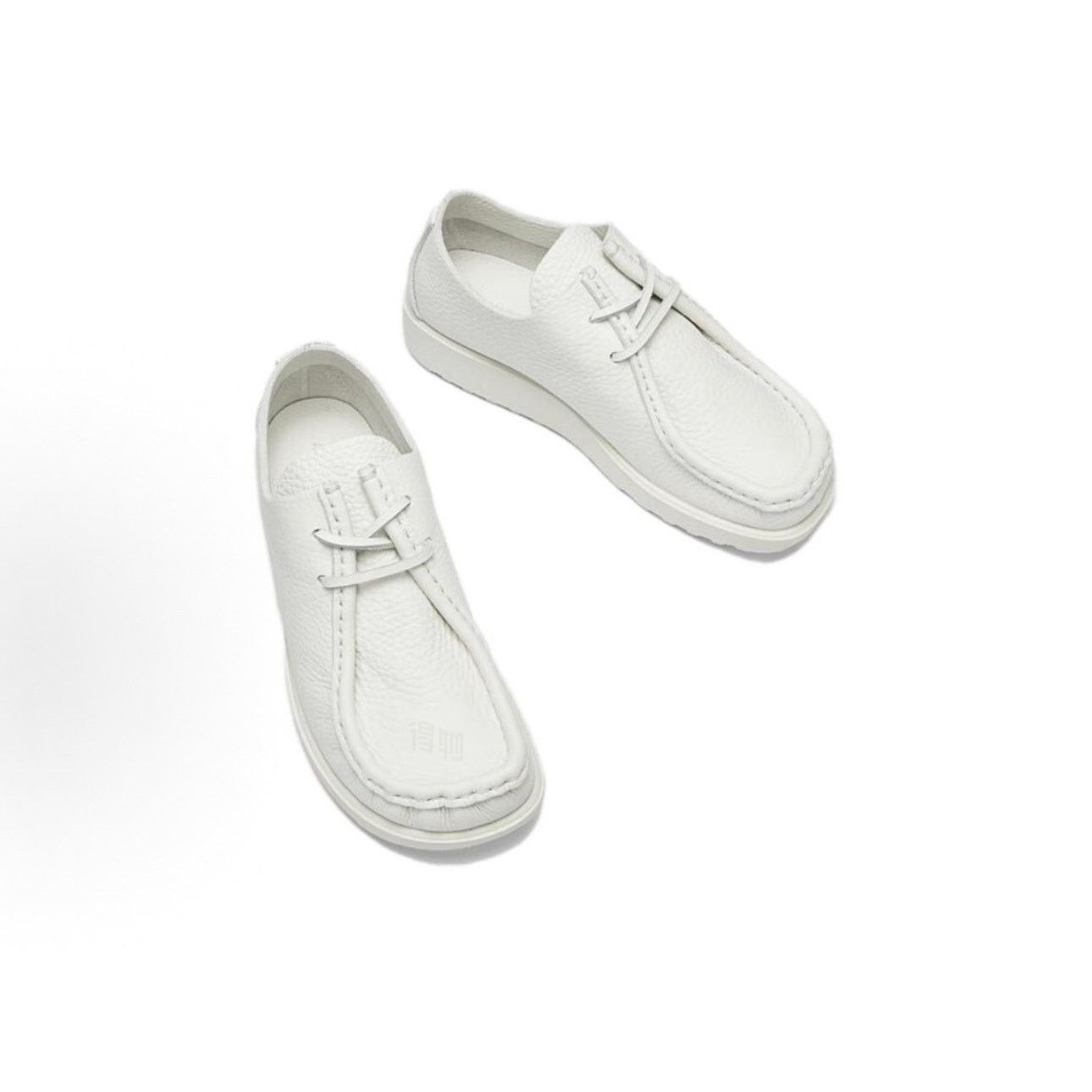 Ecco ECCO AT. KOLLEKTIVE MEN'S 46 WHITE LEATHER JOKE LACE SHOE Size US 12.5 / EU 45-46 - 5 Thumbnail