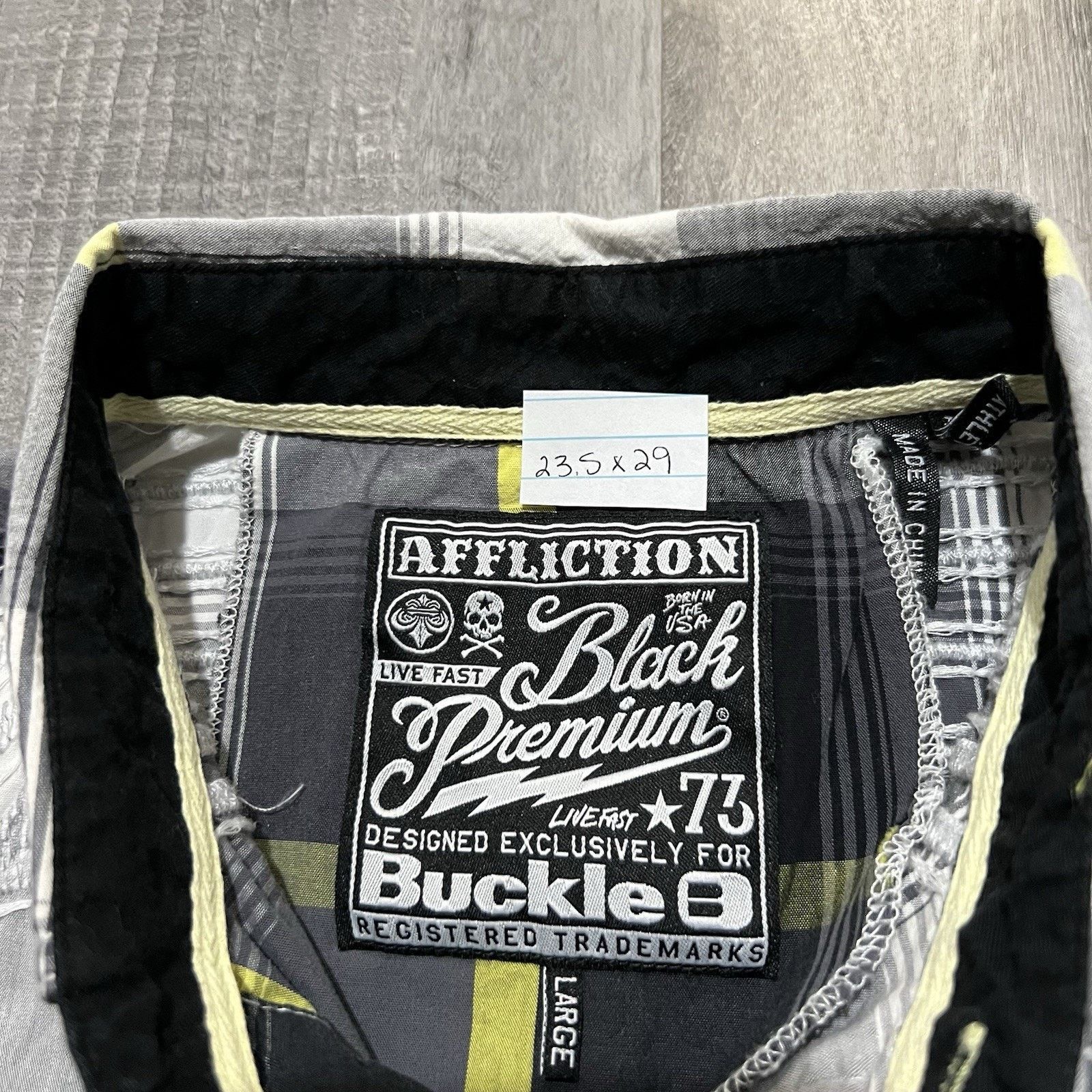 Affliction Affliction Black Premium Buckle Plaid Button Up Shirt Large Size US L / EU 52-54 / 3 - 4 Thumbnail
