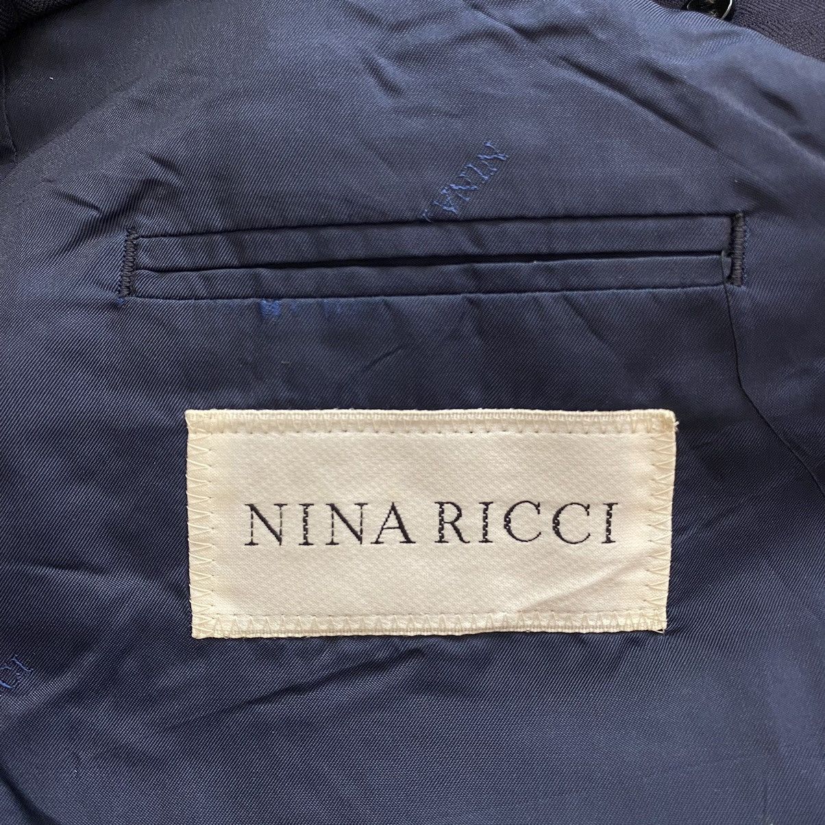 Vintage Vintage NINA RICCI Plain Navy Blazer Coat Size US M / EU 48-50 / 2 - 6 Thumbnail