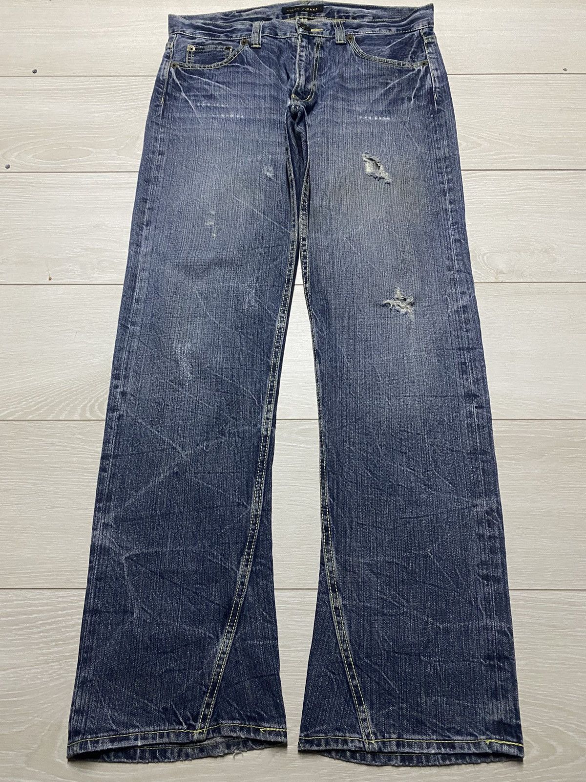 Japanese Brand Japanese Brand Theoria Jeans Twist Leg Straight Jeans Size US 35 - 1 Thumbnail