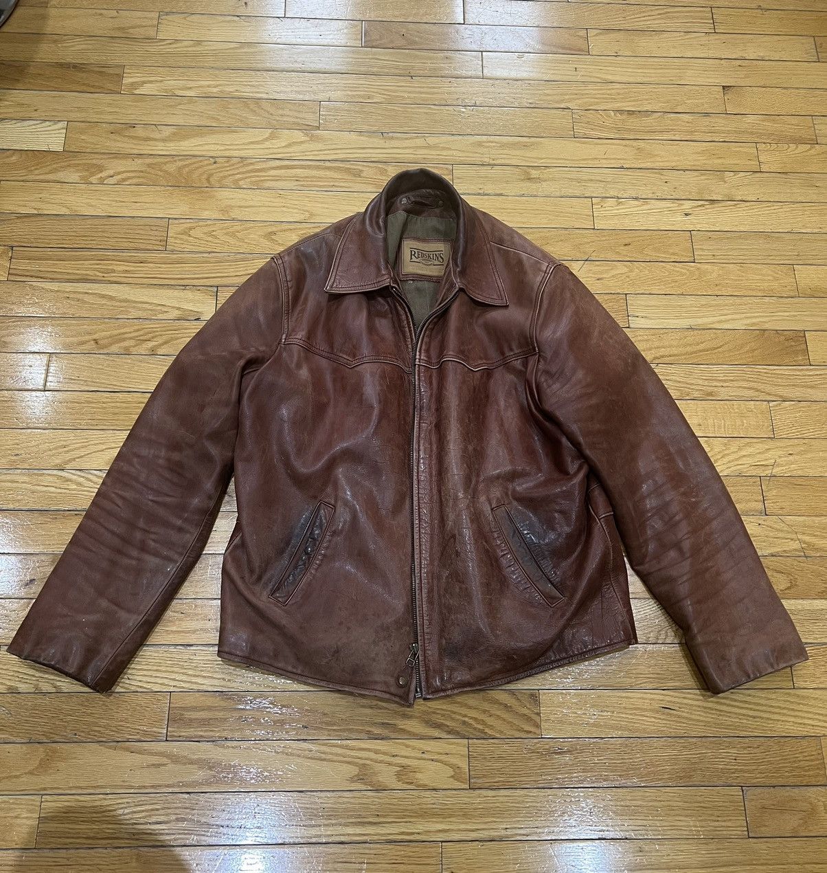 NFL Redskins Vintage Leather Jacket. Size US L / EU 52-54 / 3 - 1 Thumbnail