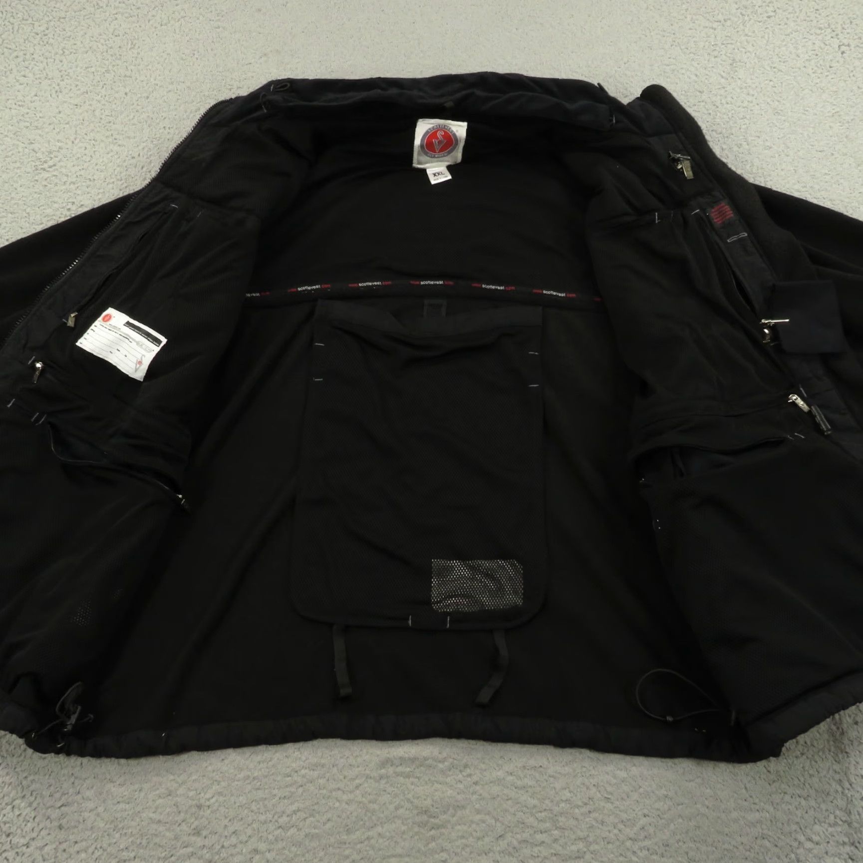 Vintage SCOTTeVEST Jacket Mens 2XL Fleece Zip Convertible Hooded TEC Utility 2 in 1 Jacket Shirt Mens Black 2XL 3-in-1 Zip Pockets Size US XXL / EU 58 / 5 - 7 Thumbnail