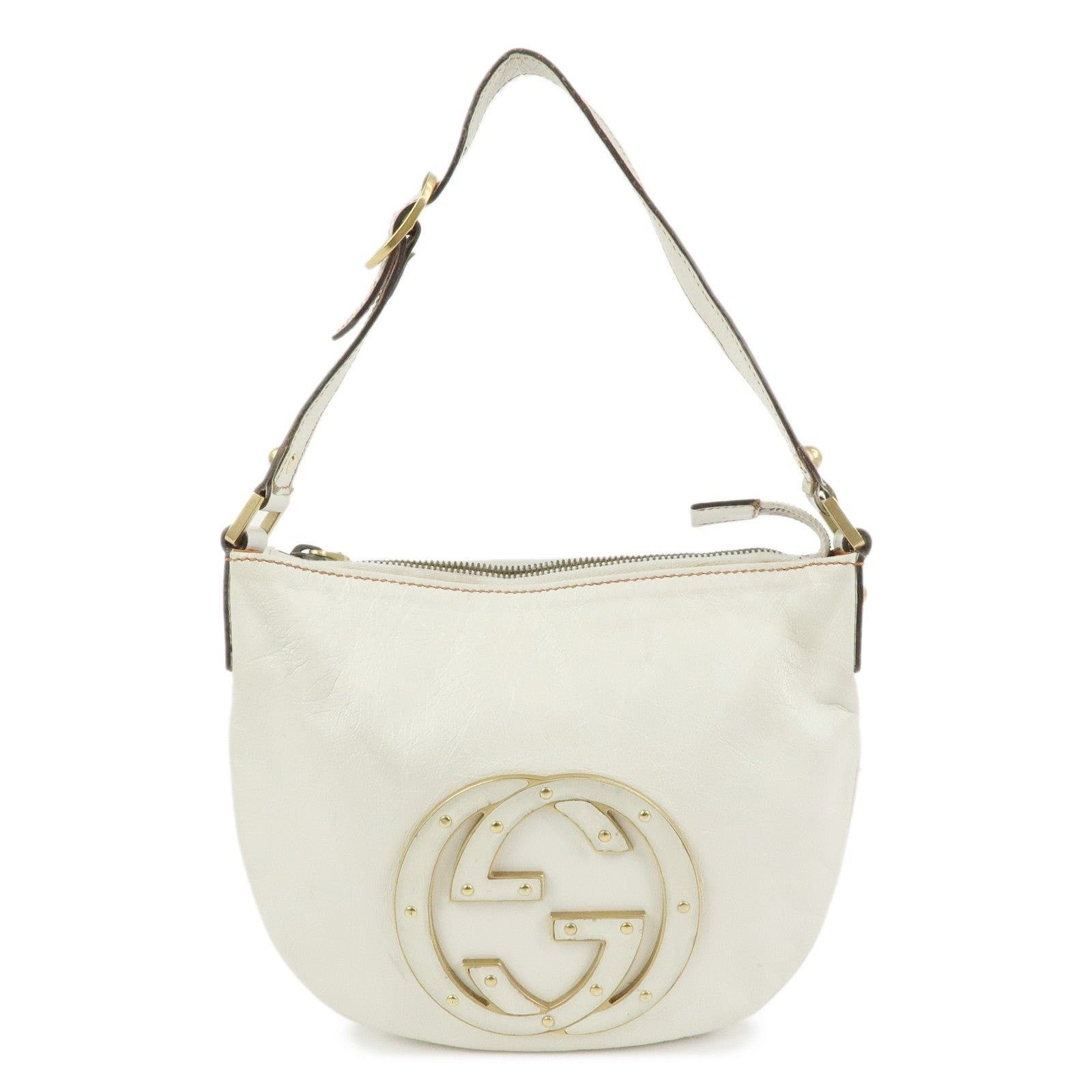 Gucci Gucci Interlocking G Leather Shoulder Bag Cream Size ONE SIZE - 1 Thumbnail