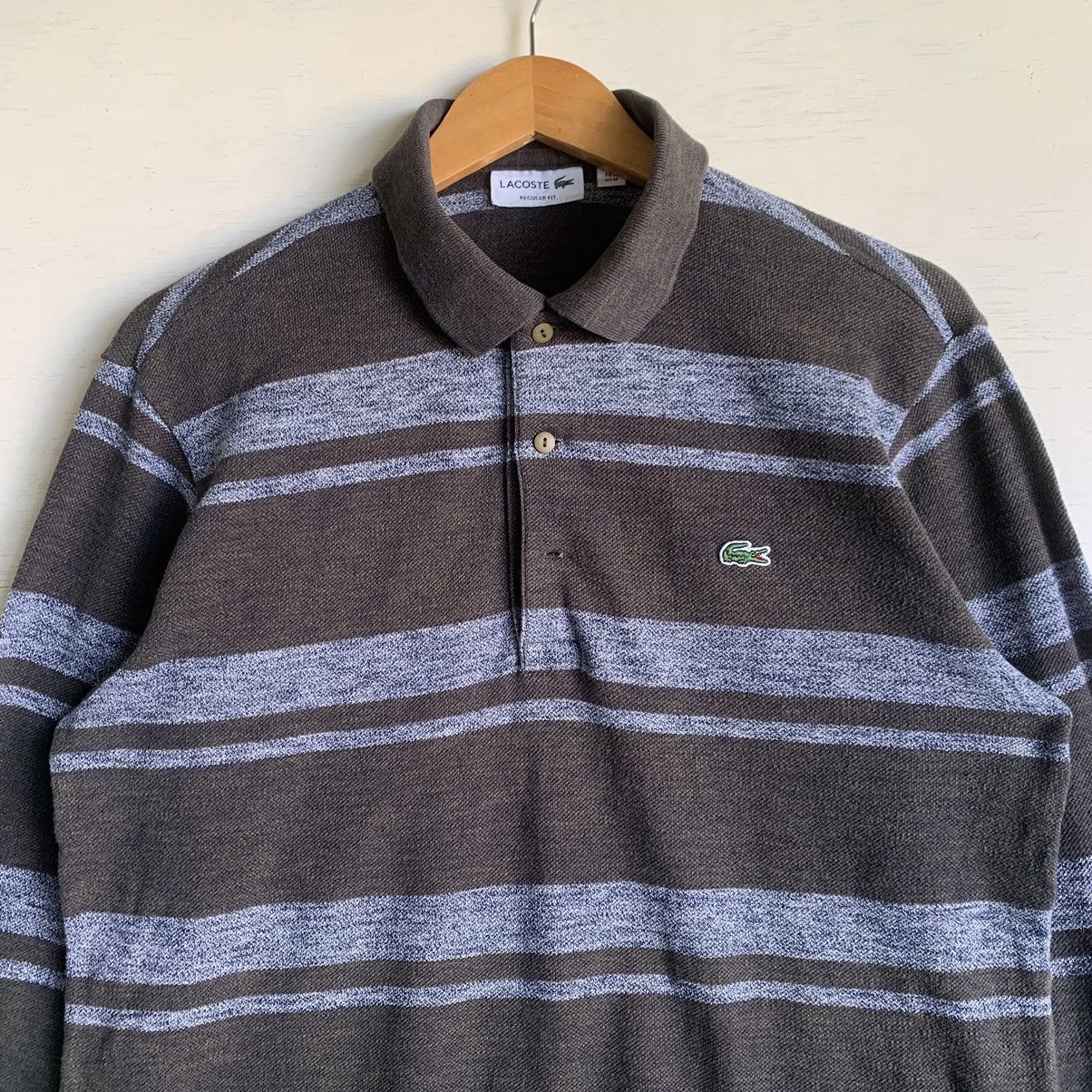 Lacoste Vintage Long Sleeve Lacoste Striped Polo Shirt Size US M / EU 48-50 / 2 - 3 Thumbnail