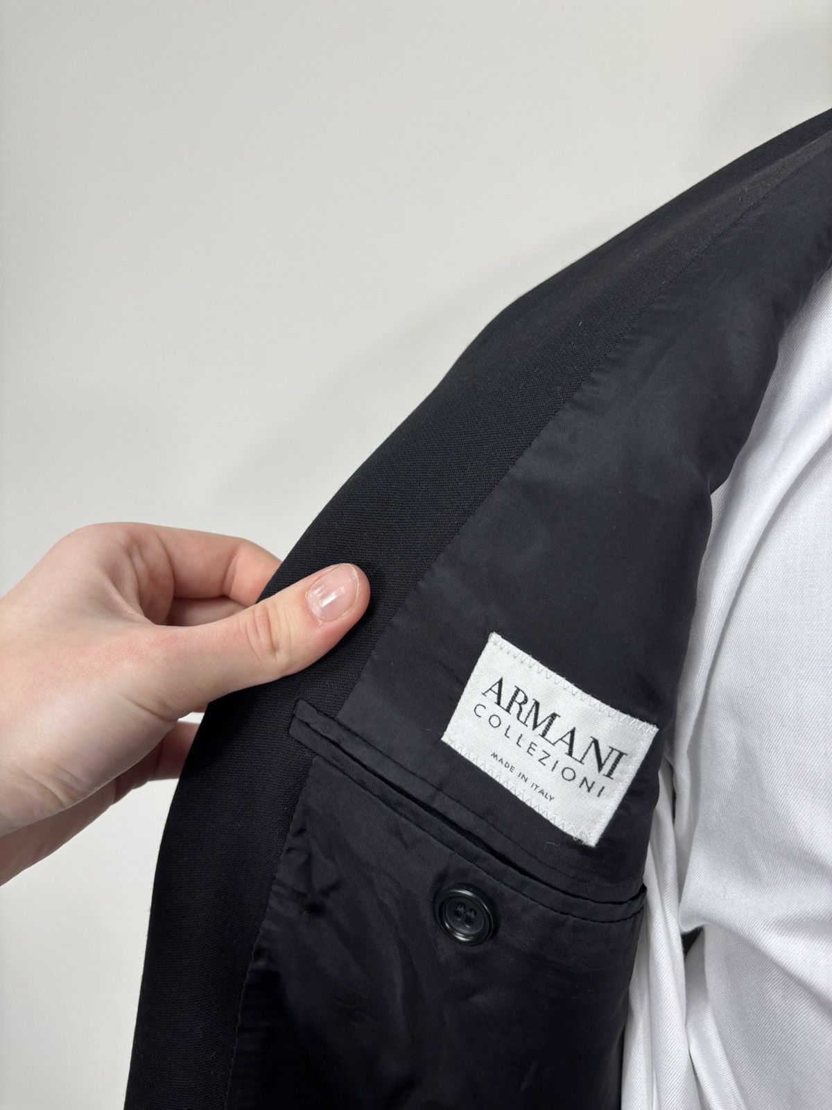 Armani Collezioni Armani Collezioni Men’s Black Wool Blazer Jacket Sport Coat Size 36R - 9 Thumbnail