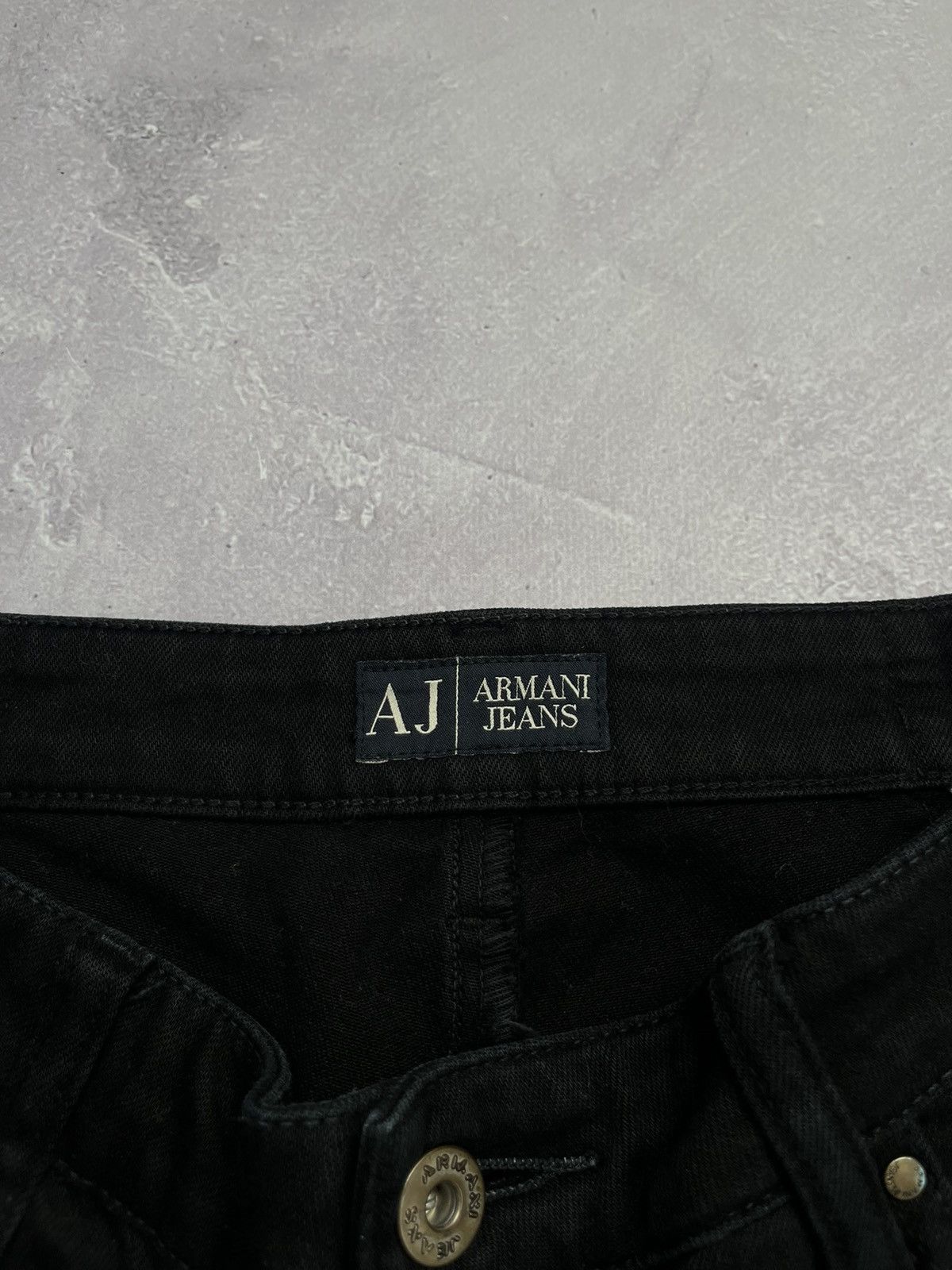 Armani Vintage Armani Jeans Metal Logo AJ Black Pants Japanes Jeans Size US 32 / EU 48 - 9 Thumbnail