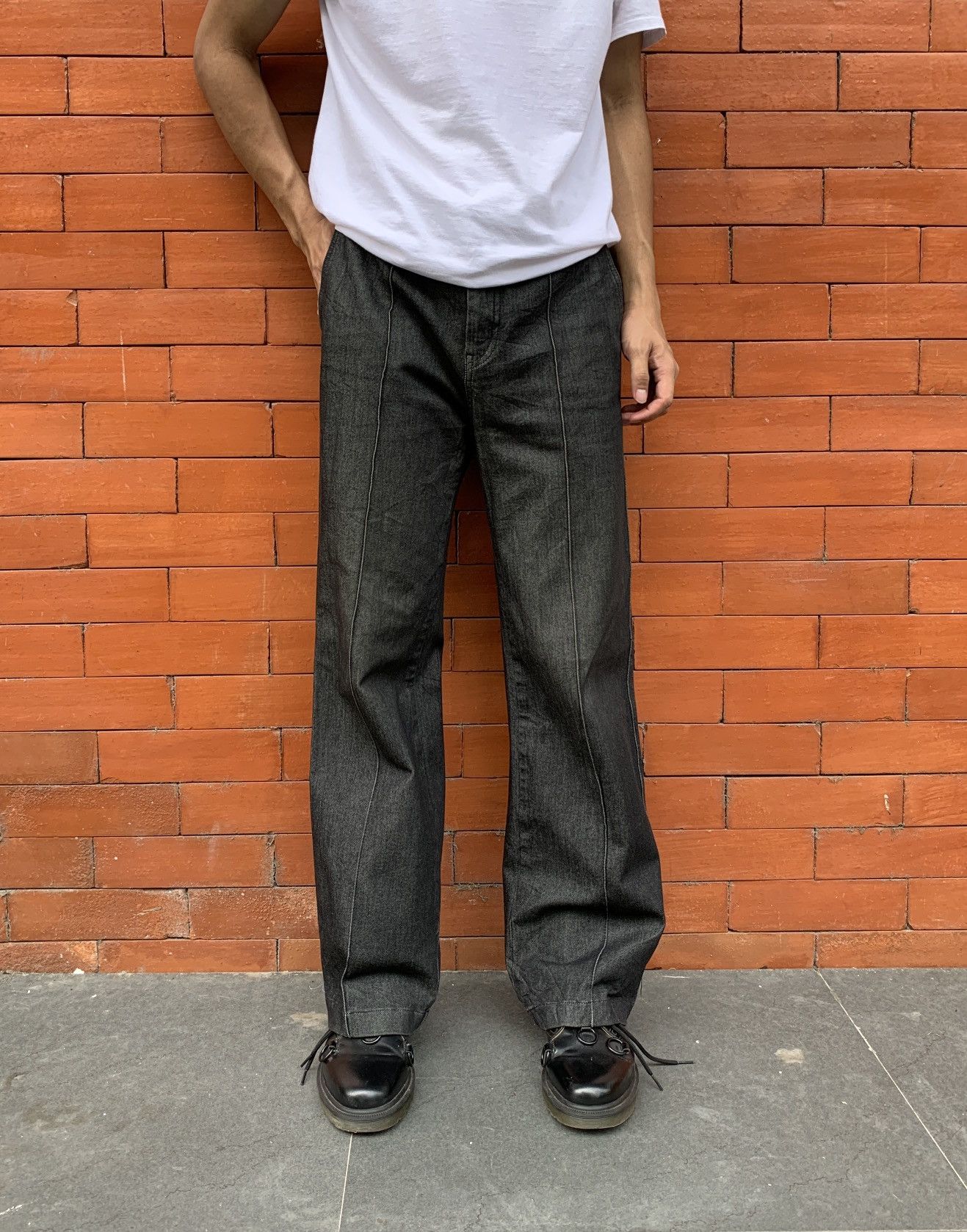 Miu Miu 2000s Wideleg Raw Denim Jeans | Grailed