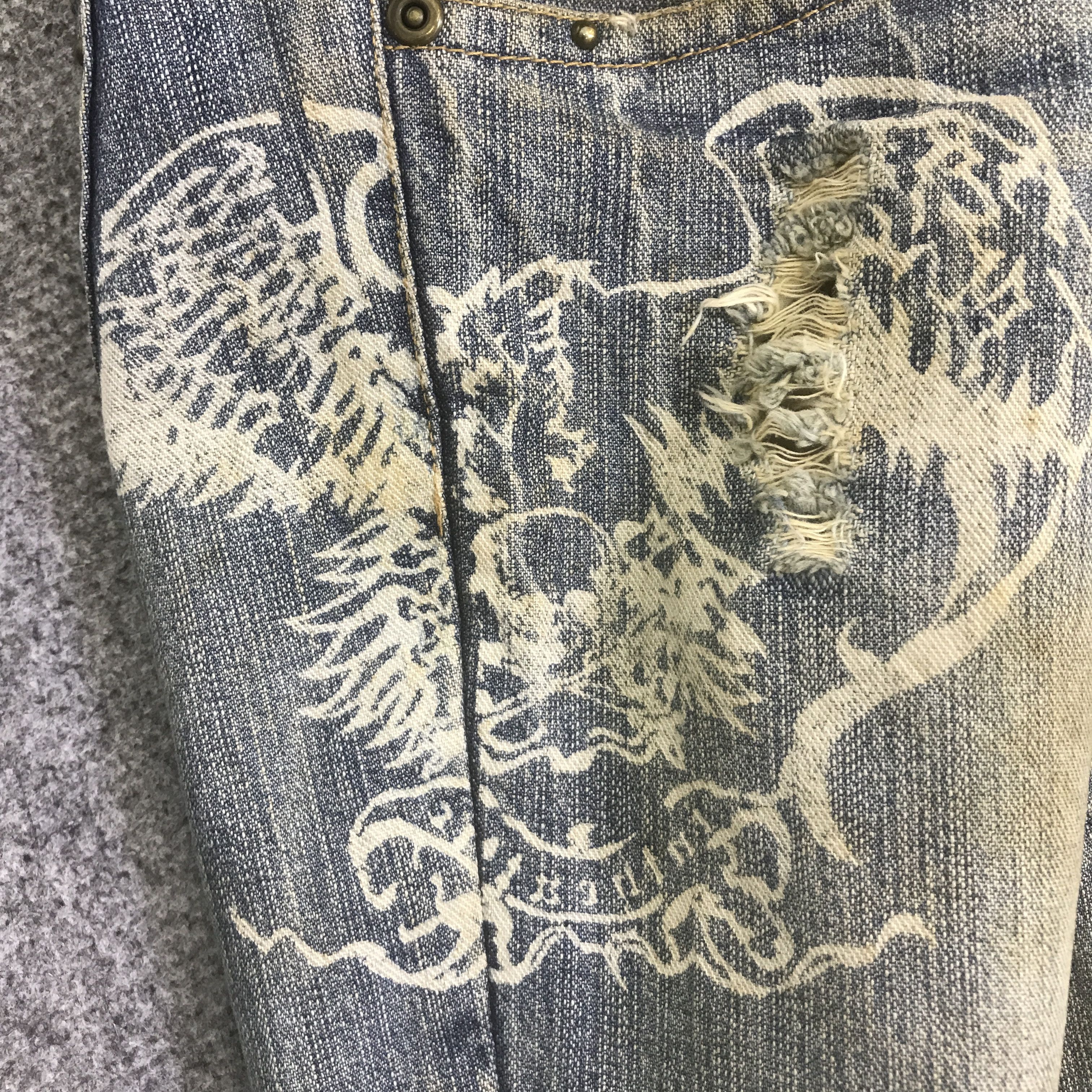 In The Attic IN THE ATTIC DISTRESSED DENIM DOUBLE WAIST PANTS K129B1 Size US 32 / EU 48 - 15 Thumbnail