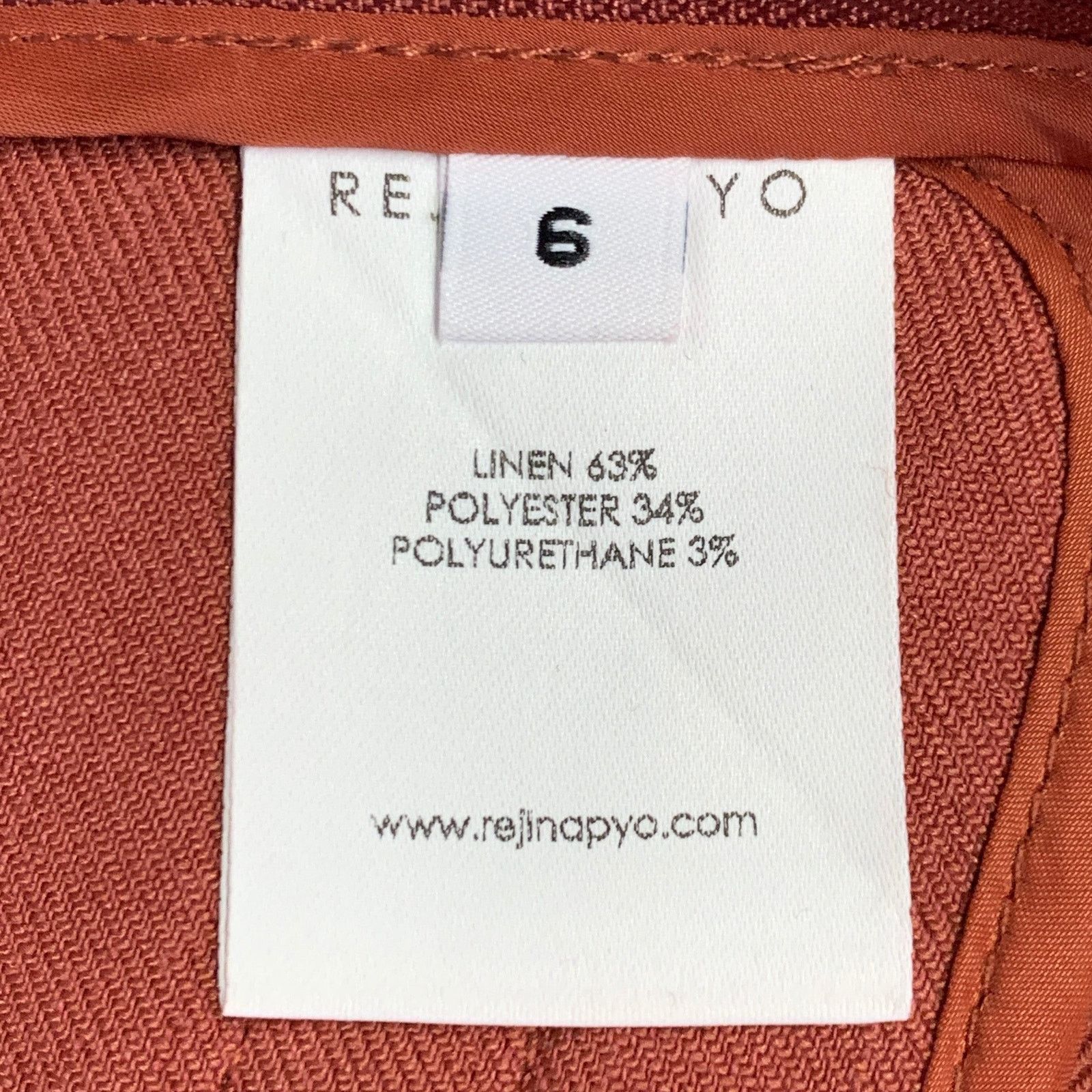 Rejina Pyo Size 6 Brown Brick Linen Blend One Pocket Dress Pants Size 28" / US 6 / IT 42 - 6 Thumbnail