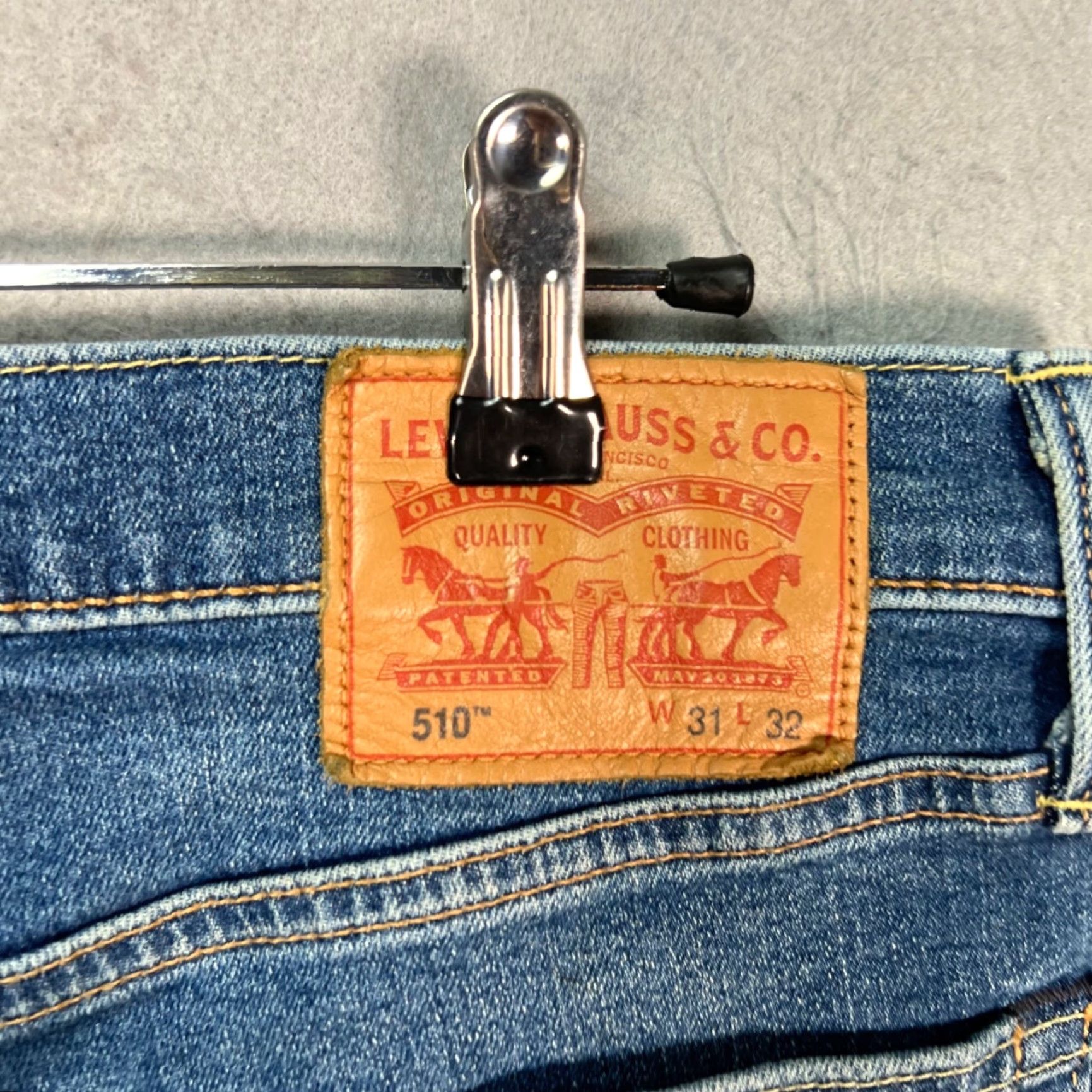 Levi's Levi's 510 Slim Jeans Blue Denim Stretch 31 x 30 Mens Regular 5-Pocket Logo Stretch Size US 31 - 3 Thumbnail