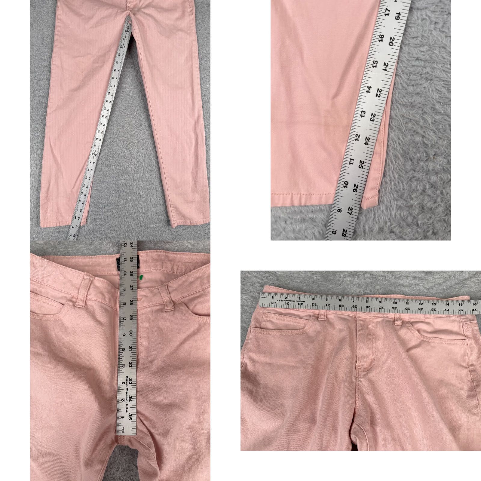 Vintage BeBop Juniors 11 Pink Denim Tapered Jeans Mid Rise 32x27 Womens Size 32" / US 10 / IT 46 - 8 Thumbnail