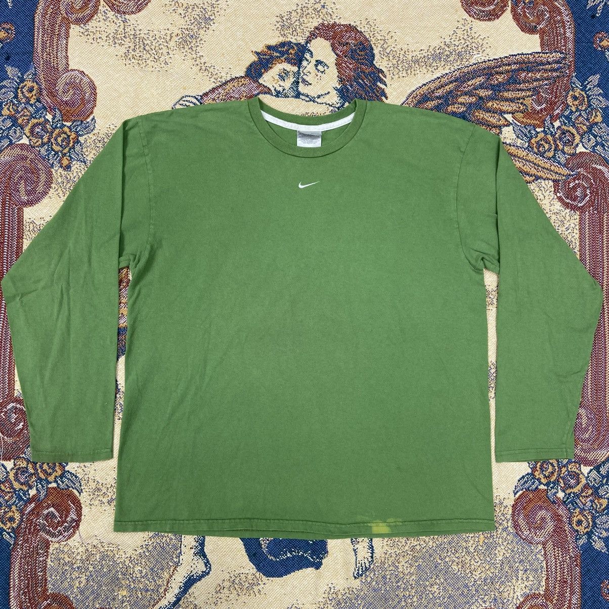 Nike Vintage Y2K Nike Embroidered Center Swoosh Long Sleeve Shirt Size US XL / EU 56 / 4 - 1 Thumbnail