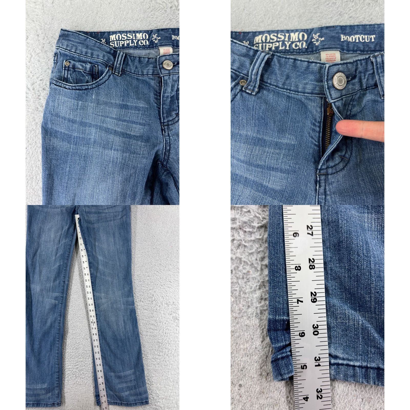 Mossimo Mossimo Jeans Womens 7 Blue Denim Boot Cut Cotton Blend Low Rise Size 28" / US 6 / IT 42 - 8 Thumbnail