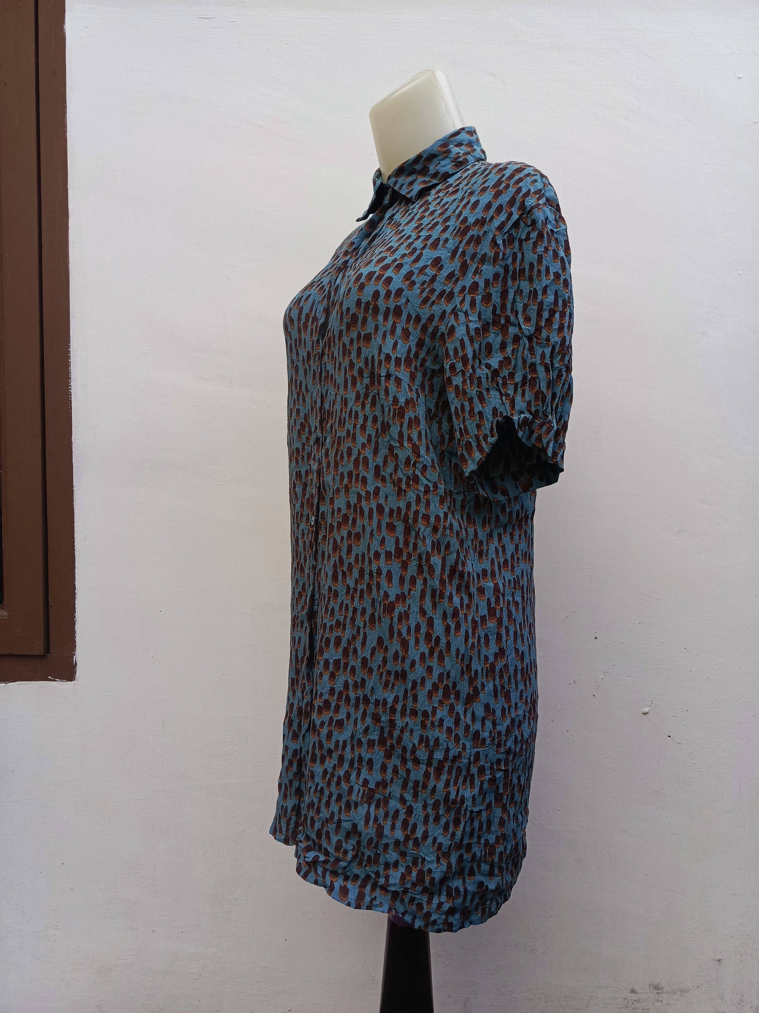 SLY SLY Patern Short Sleeve Button Up Shirt Dress Size S / US 4 / IT 40 - 4 Thumbnail