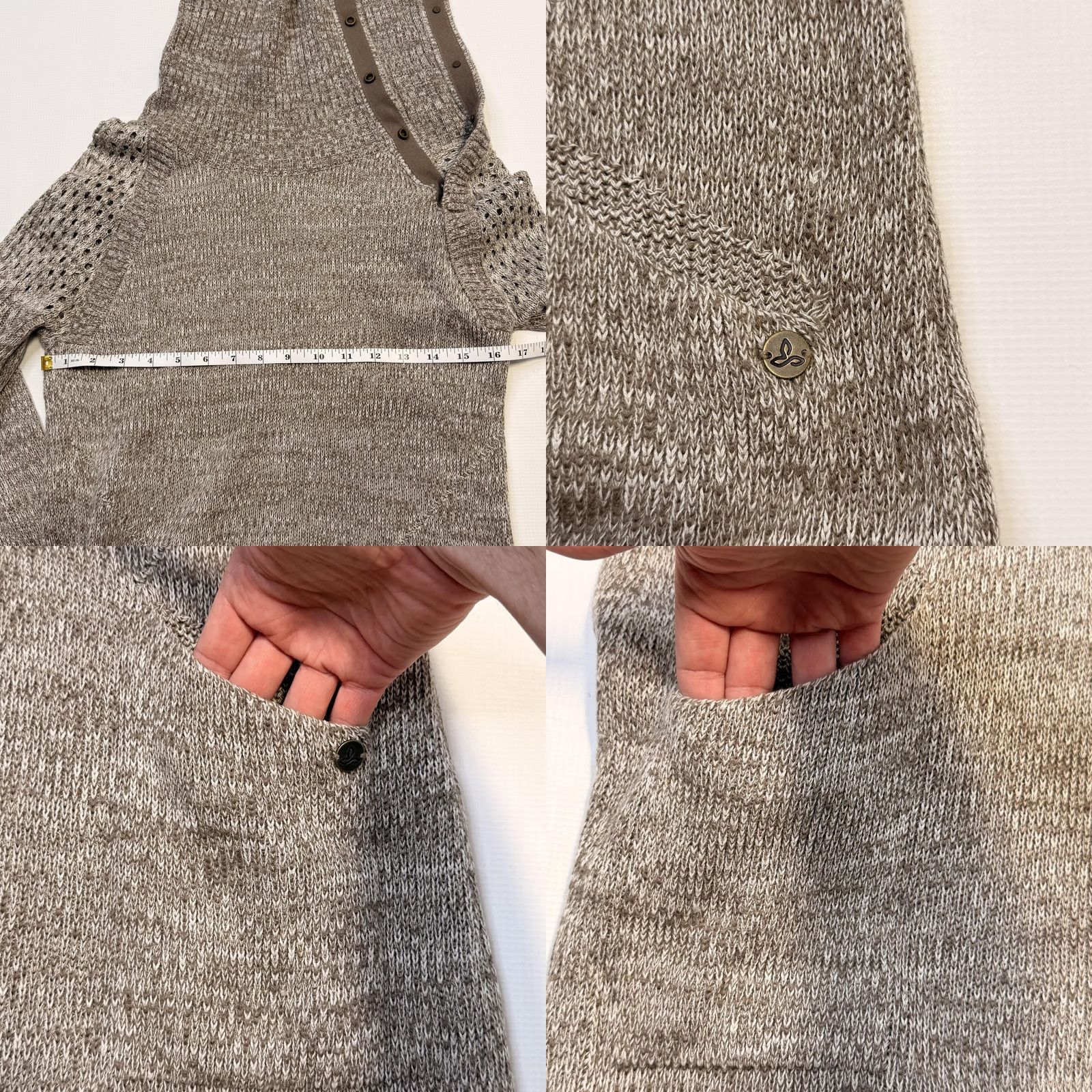 Prana prAna Sweater Dress Womens M Beige Marled Cowl Neck Long Sleeve Pockets Knit Size M / US 6-8 / IT 42-44 - 8 Thumbnail